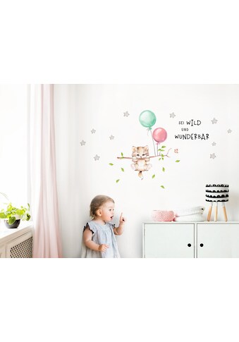 little DECO Wandtattoo »Little Deco Wandtattoo Sei wild & Katze mit Luftballons« kaufen