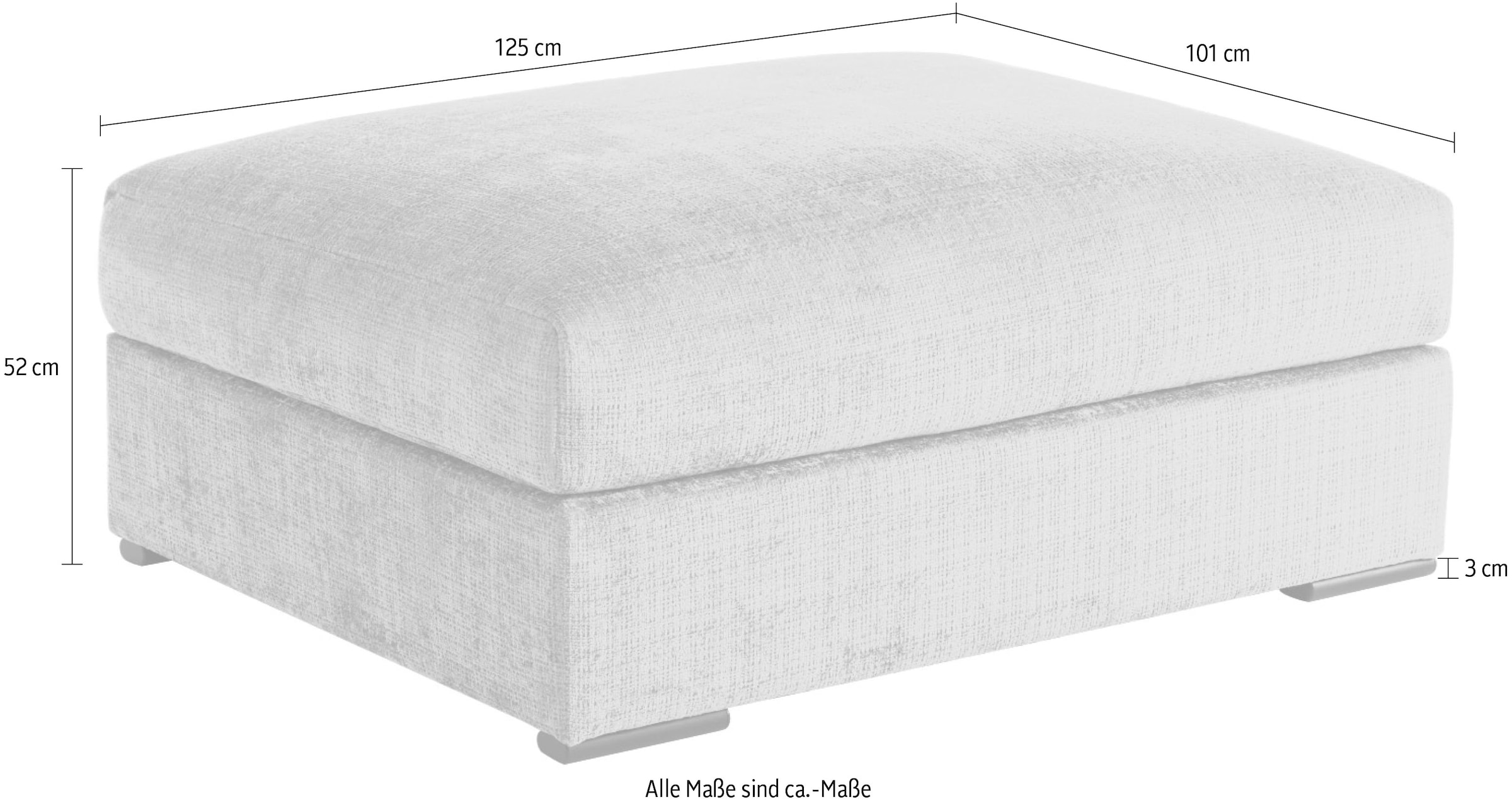 Home affaire Polsterhocker »Finca XL, Breite 125 cm« Mega-Hocker, in Cord oder Chenille-Struktur wählbar