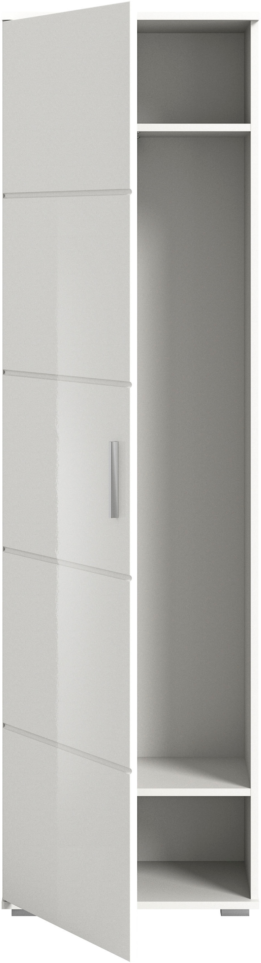 INOSIGN Garderobenschrank »Valge, Höhe 191 cm, 1 Tür, 2 feste Böden, ausziehbare Kleiderstange«, Hochschrank, Stauraumschrank, Schrank, Flurschrank, Dielenschrank