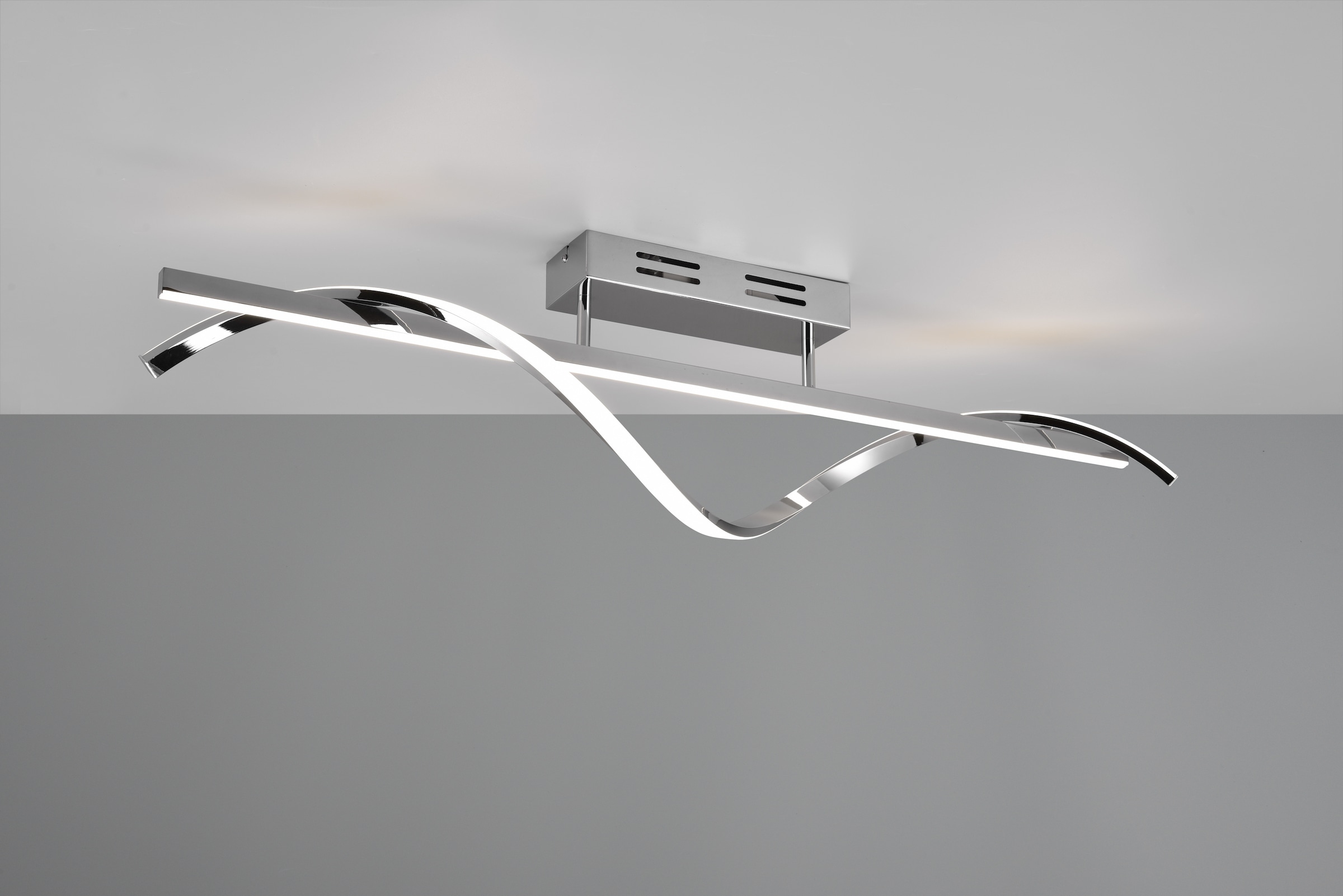 REALITY Leuchten LED Deckenleuchte »ISABEL, Deckenlampe 26W LED kaltweiß 4000K 3000 Lumen, Switch Dimmer« LED-Board 1 Stk. Kaltweiß 3-Stufen dimmbar über Wandschalter, chrom verspiegelt, 100x 25x 18 cm
