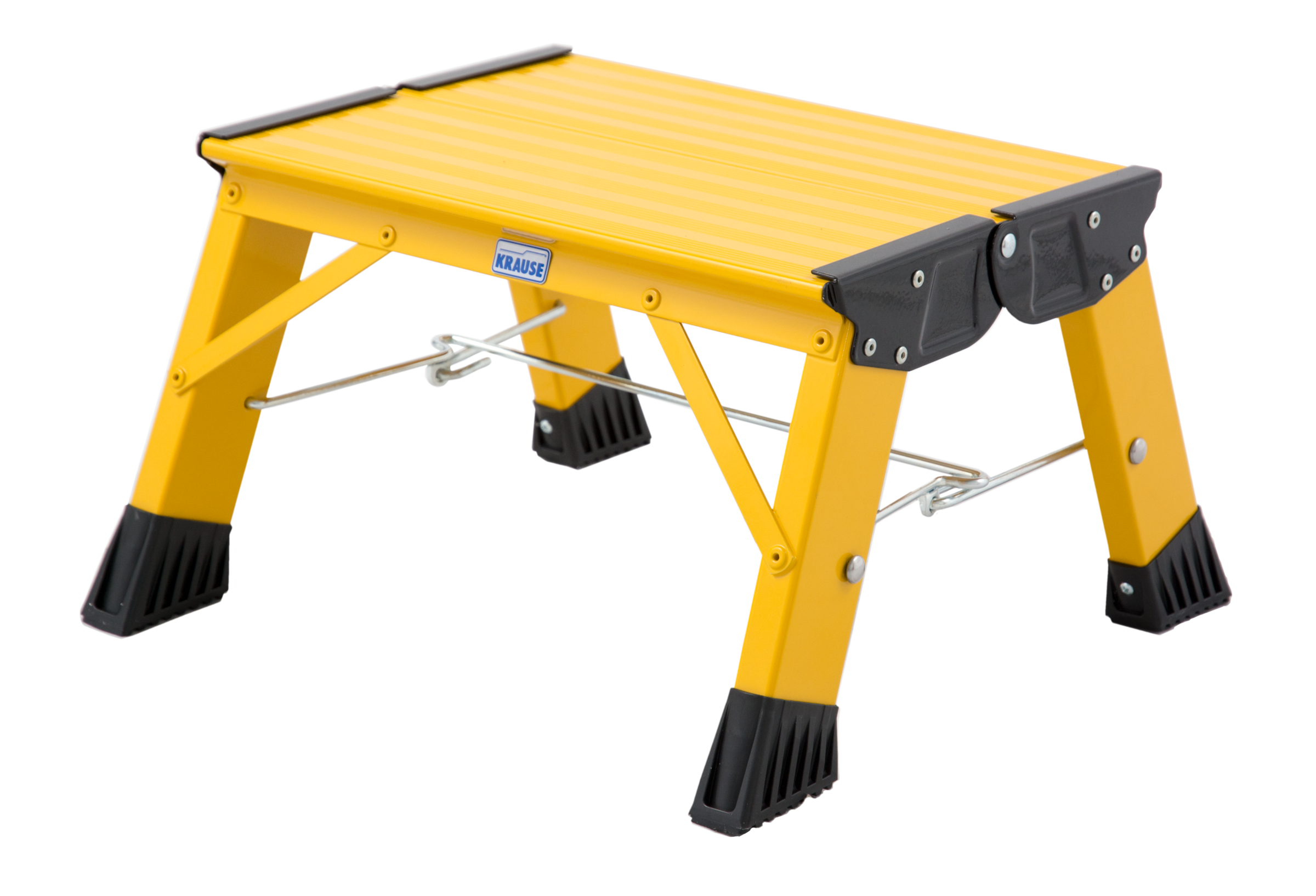 KRAUSE Trittleiter "Treppy Plusline gelb" Aluminium, 1x1 Stufen, Arbeitshöhe ca. 220 cm