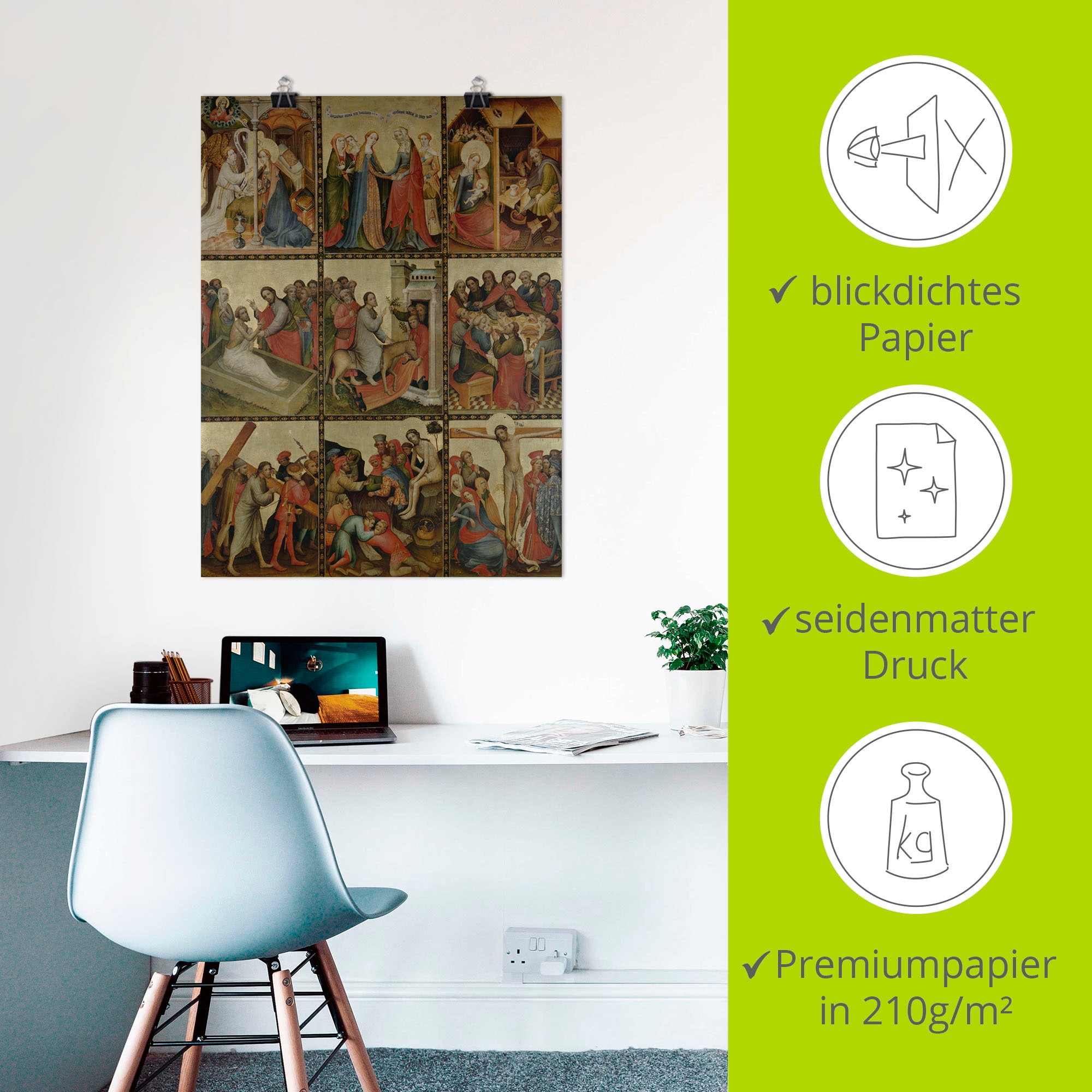 Artland Kunstdruck »Goldene Tafel. Außenflügel II« Religion 1 Stk. tlg. als Leinwandbild, Wandaufkleber oder Poster in versch. Größen