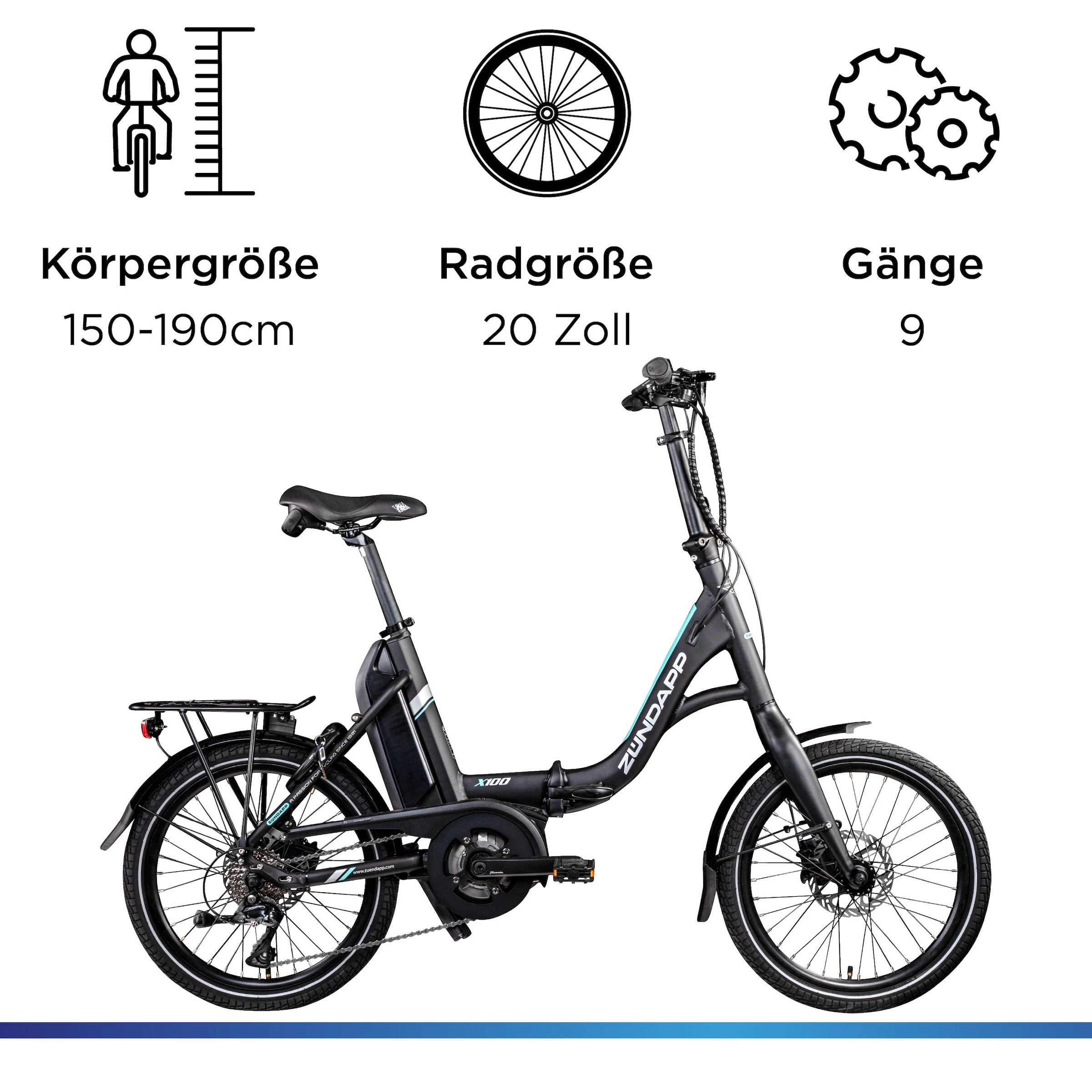 Zündapp E-Bike »X100«, 9 Gang, Shimano, Sora, Mittelmotor 250 W, Pedelec, Elektrofahrrad für Damen u. Herren