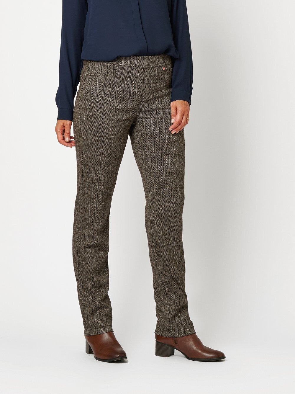 Relaxed Stretch-Hose »Alice«  mit Fischgratmuster