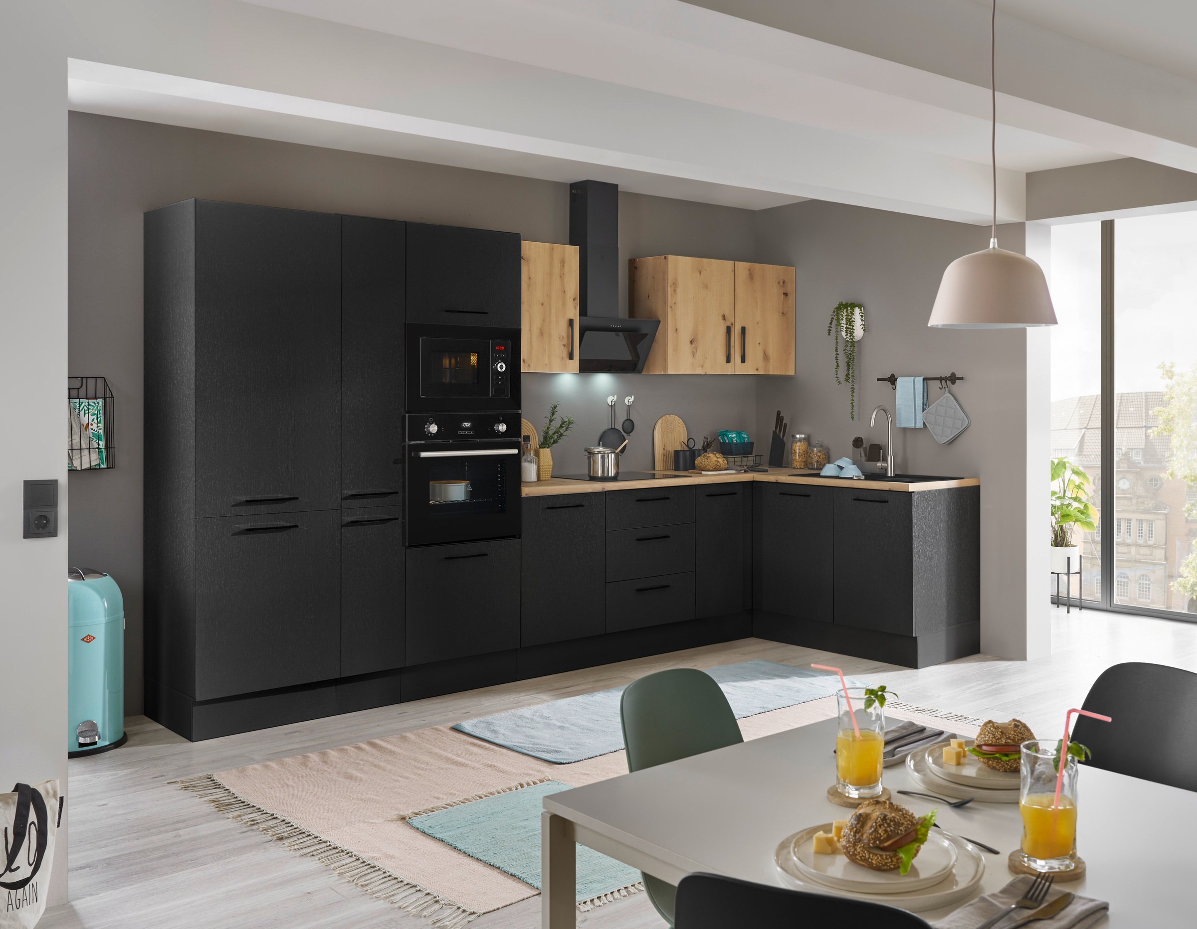 BASIC by Balculina Winkelküche »Turin«, Stellbreite 360x175 cm, wahlweise mit E-Geräten