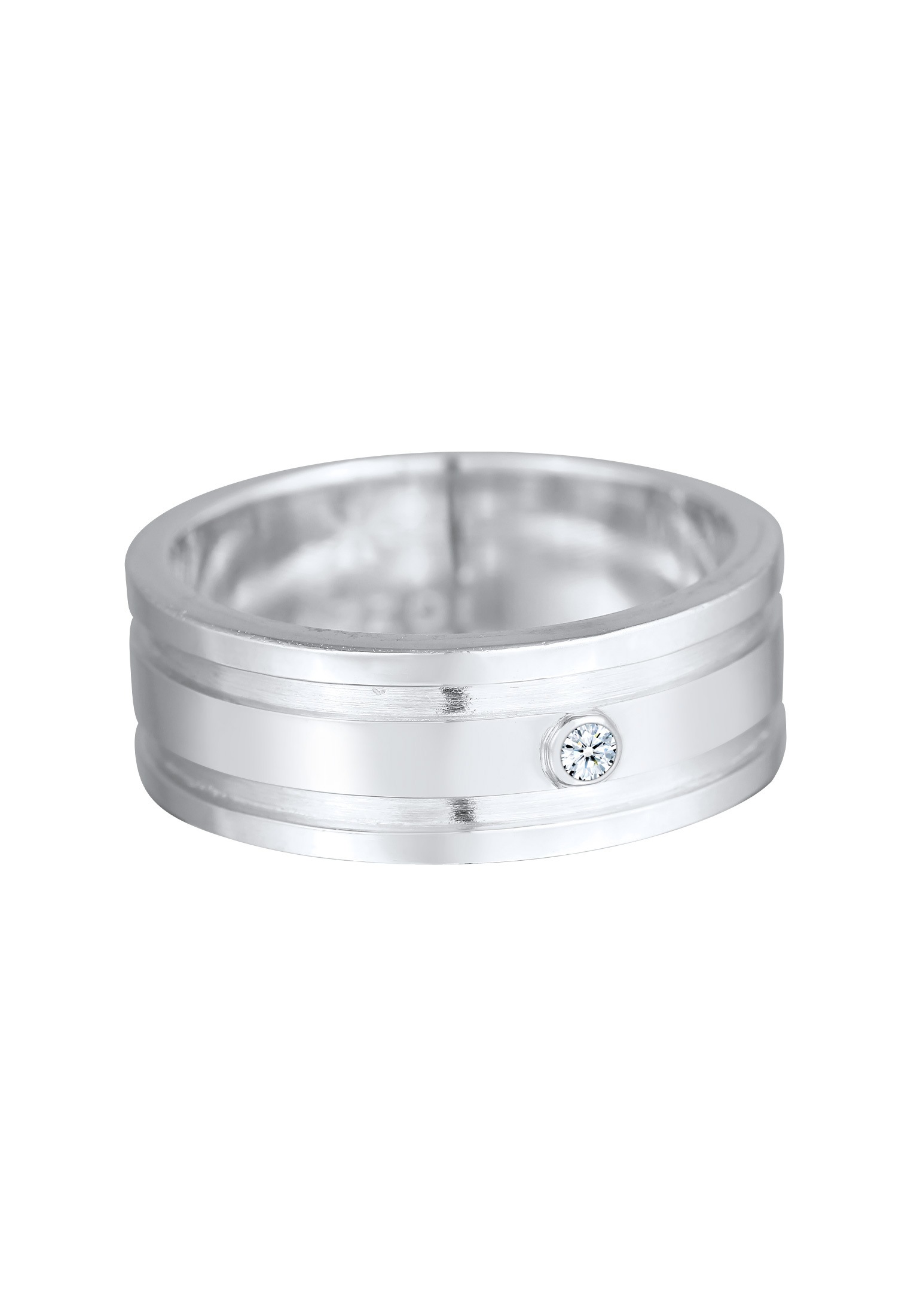 Kuzzoi Silberring »Ring Herren Bandring Massiv Diamant 925 Silber«