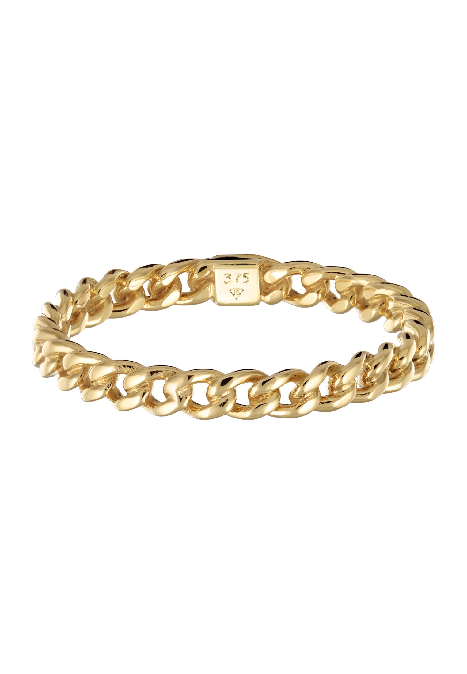 Elli Premium Silberring »Ring Gliederring Bandring Panzerkette 375er Gelbgold«