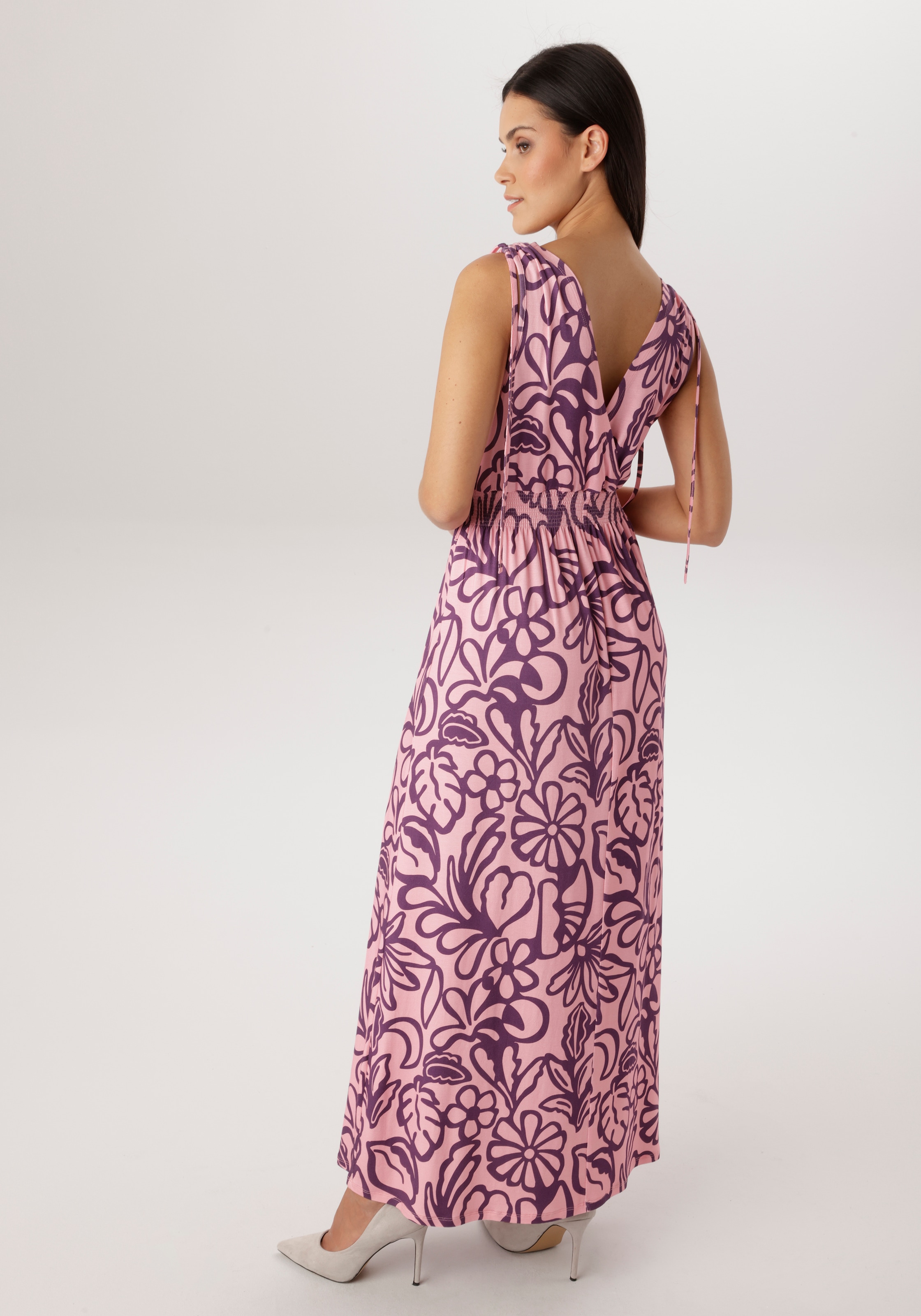 Aniston SELECTED Sommerkleid mit breiten Trägern zum Raffen - NEUE KOLLEKTION