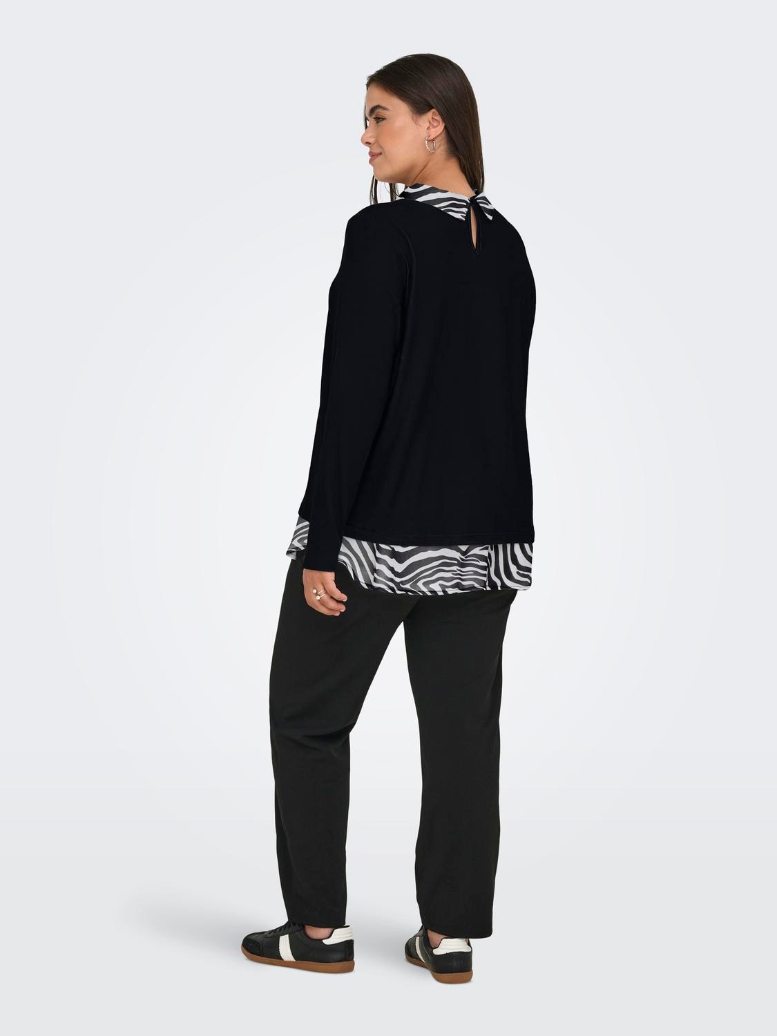 ONLY CARMAKOMA Blusenshirt »CARALBA LS MIX TOP JRS«