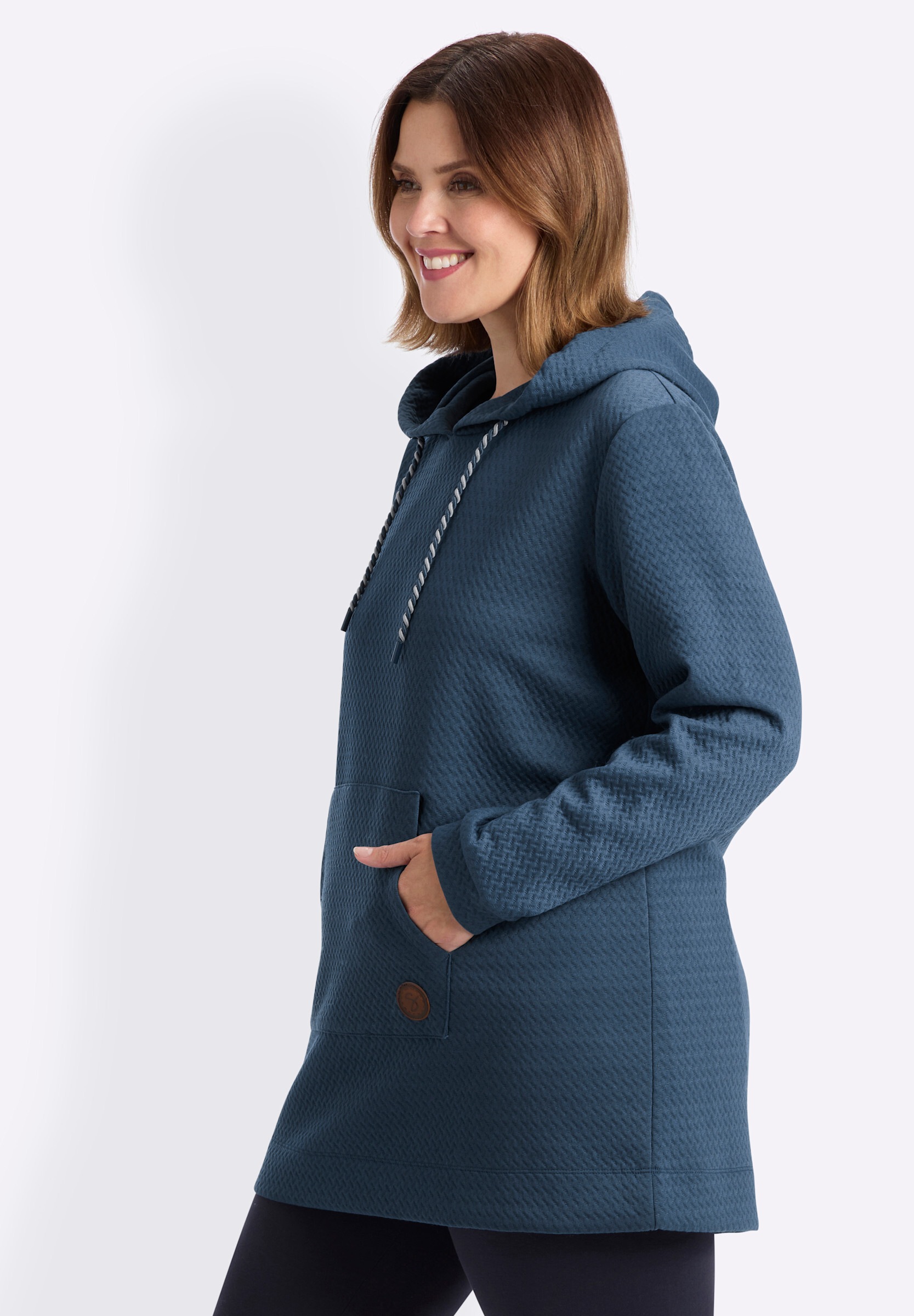 Sheego Sweatshirt »Sweatshirt Sweatshirt mit Kapuzenkragen und Kängurutaschen«
