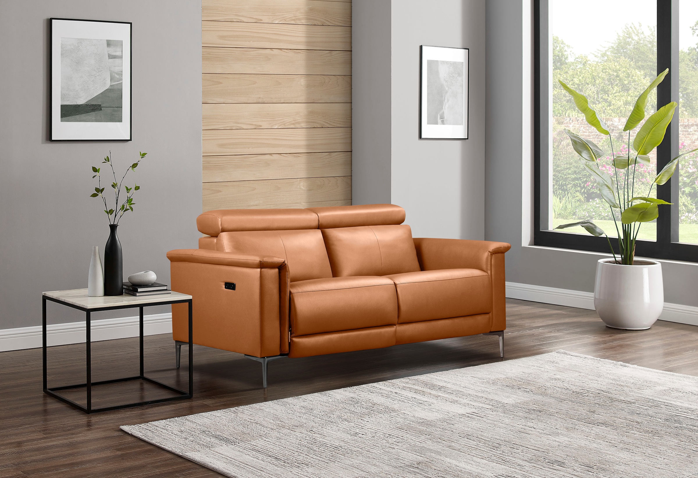 Places of Style 2-Sitzer »Lund«, manueller od. elektrischer Relaxfunktion und USB-A