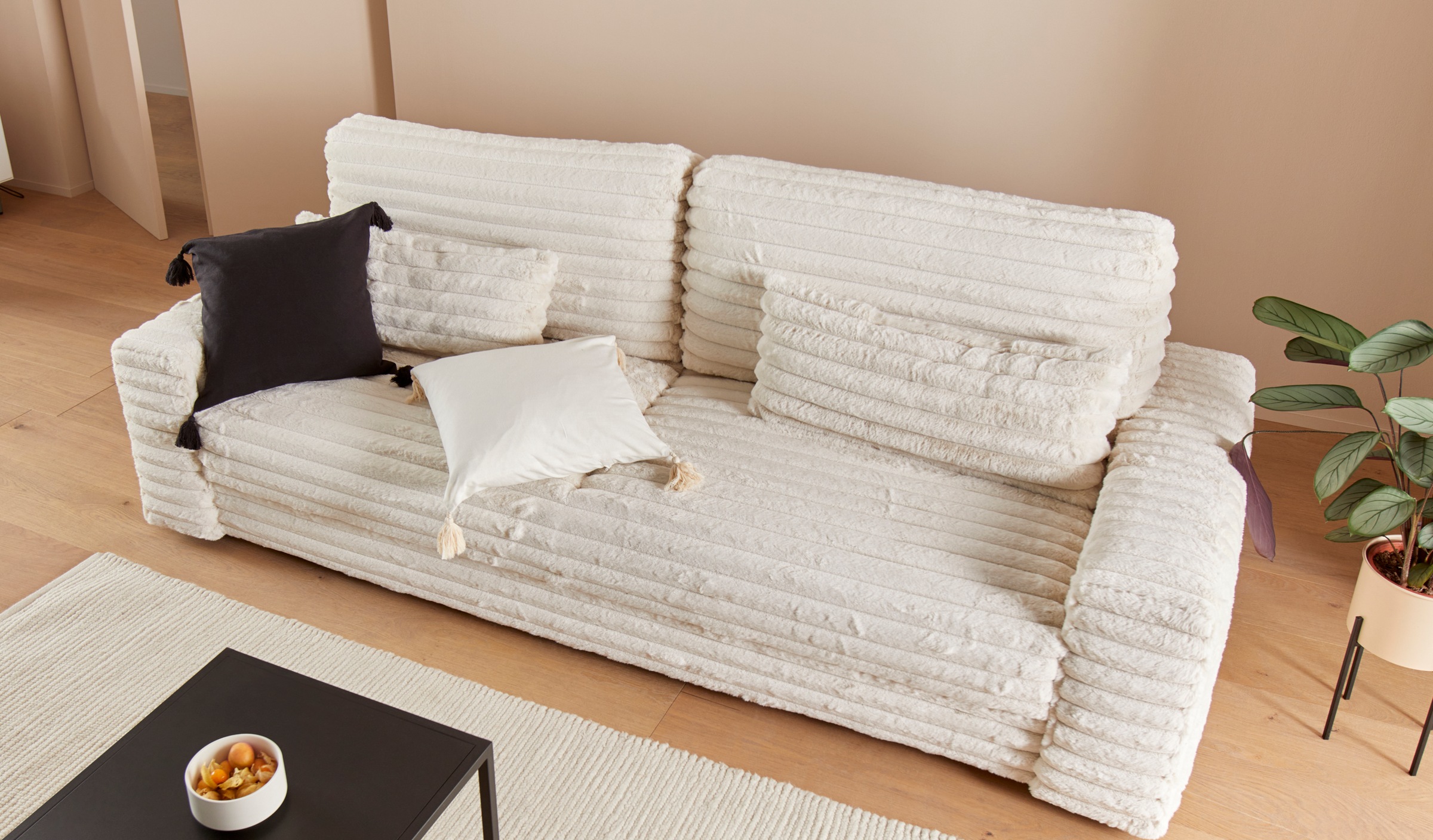 LeGer Home by Lena Gercke Schlafsofa »Imoga, Polster mit Schlaffunktion, 3-Sitzer Sofa, Couch mit Bettkasten«, in modernen Farben und Stoffen, Bettfunktion, Liegefläche: 200x150 cm
