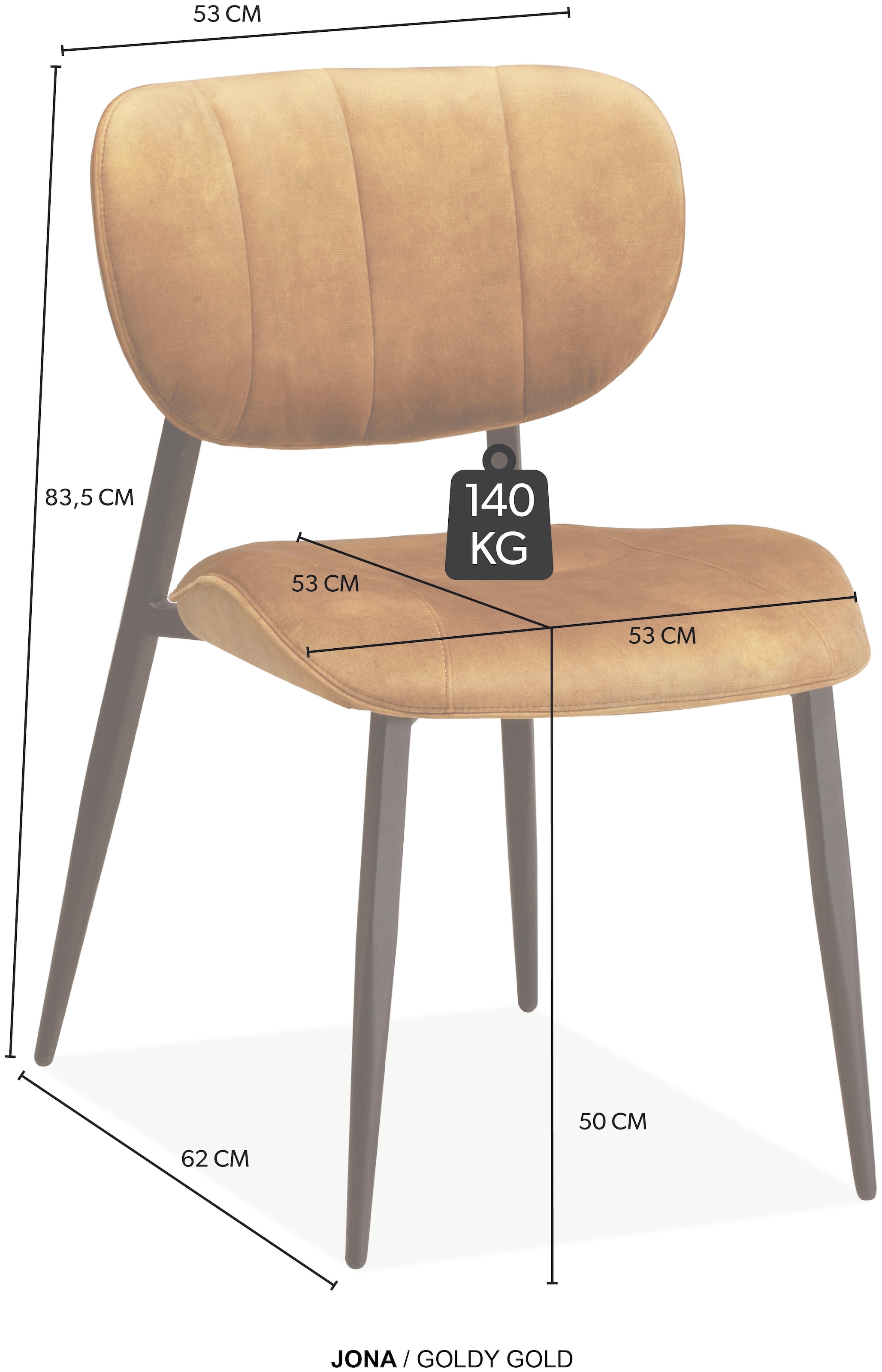 OMG Design Esszimmerstuhl »Jona«, (Set), 2 St., Stoff, Küchenstuhl Polsterstuhl, In drei stilvollen Farben erhältlich