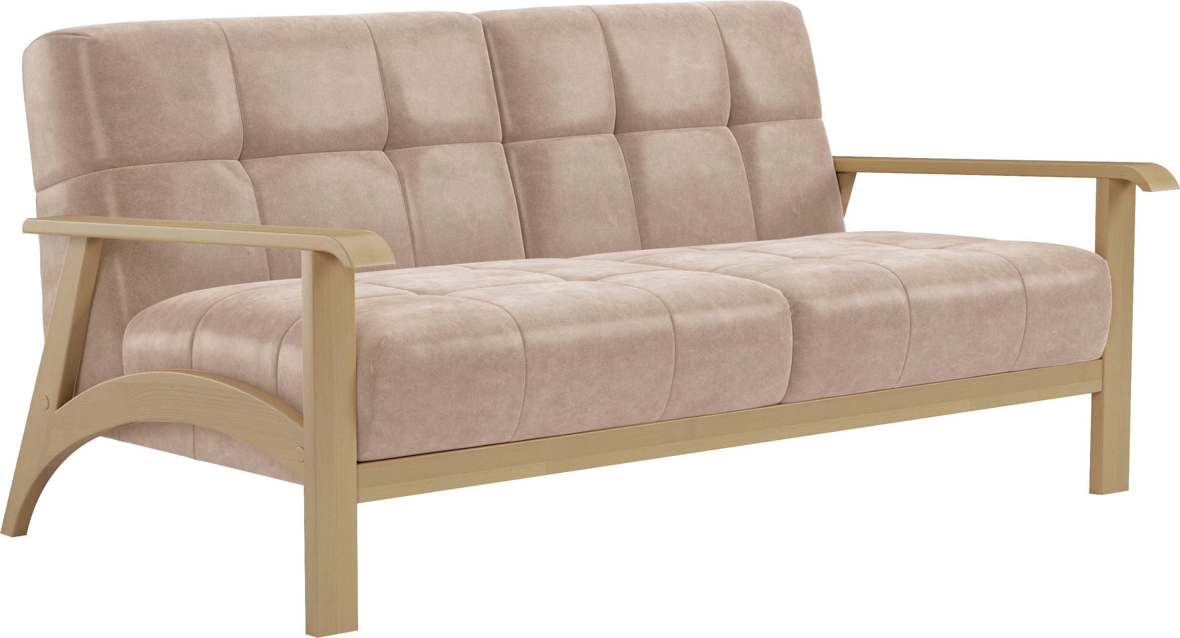 sit&more 2,5-Sitzer »Billund«, Armlehnen aus Buchenholz in natur, verschiedene Bezüge und Farben