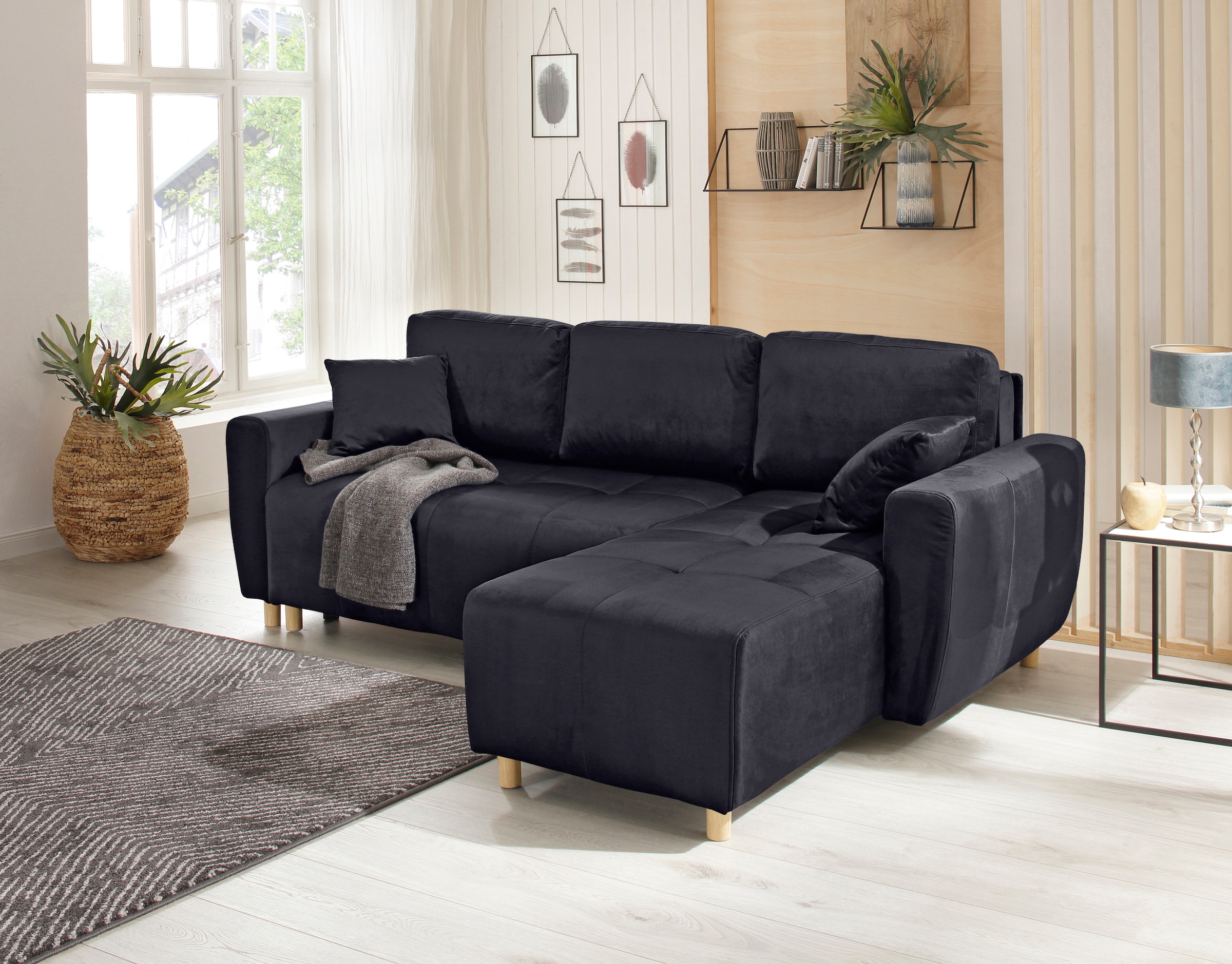 Home affaire Ecksofa »Scania L-Form«, wahlweise mit Bettfunktion und Bettkasten