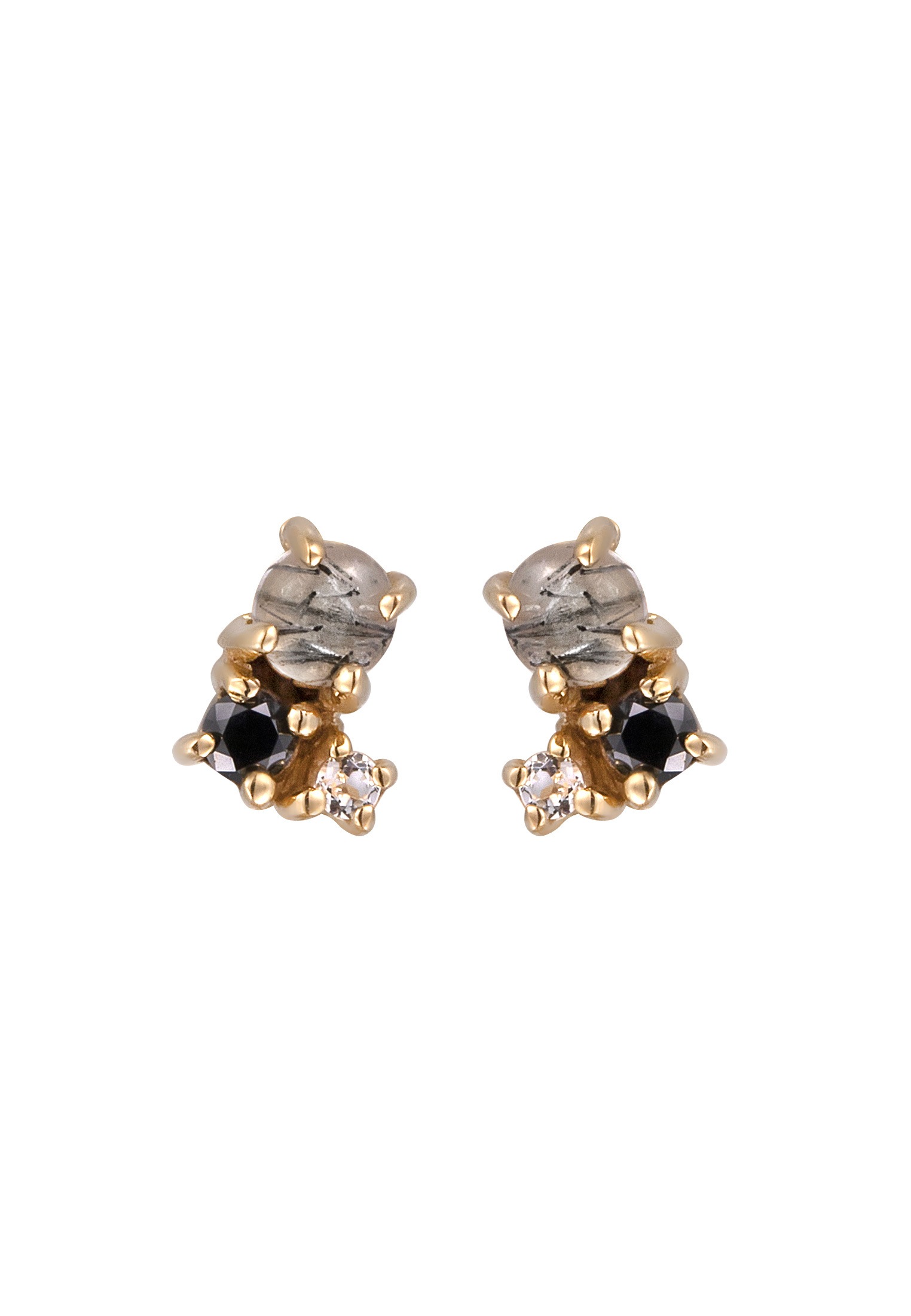 Elli DIAMONDS Paar Ohrstecker »Ohrringe Ohrstecker Diamant (0.012 ct.) Topas Turmalin 375 Gelbgold«