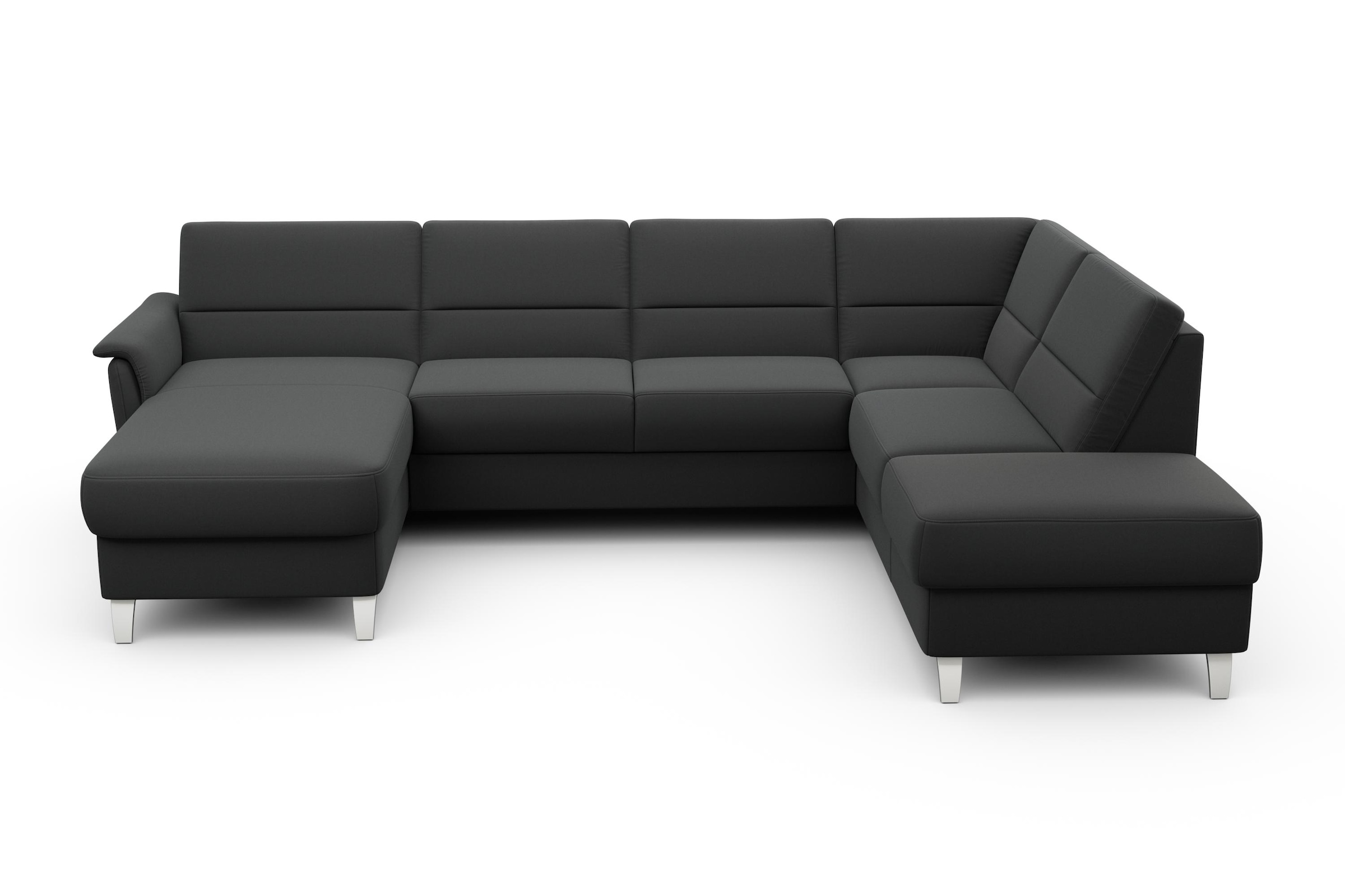 sit&more Wohnlandschaft »Palmera U-Form, B: 308 cm« optional Bettfunktion & Bettkasten, Federkern