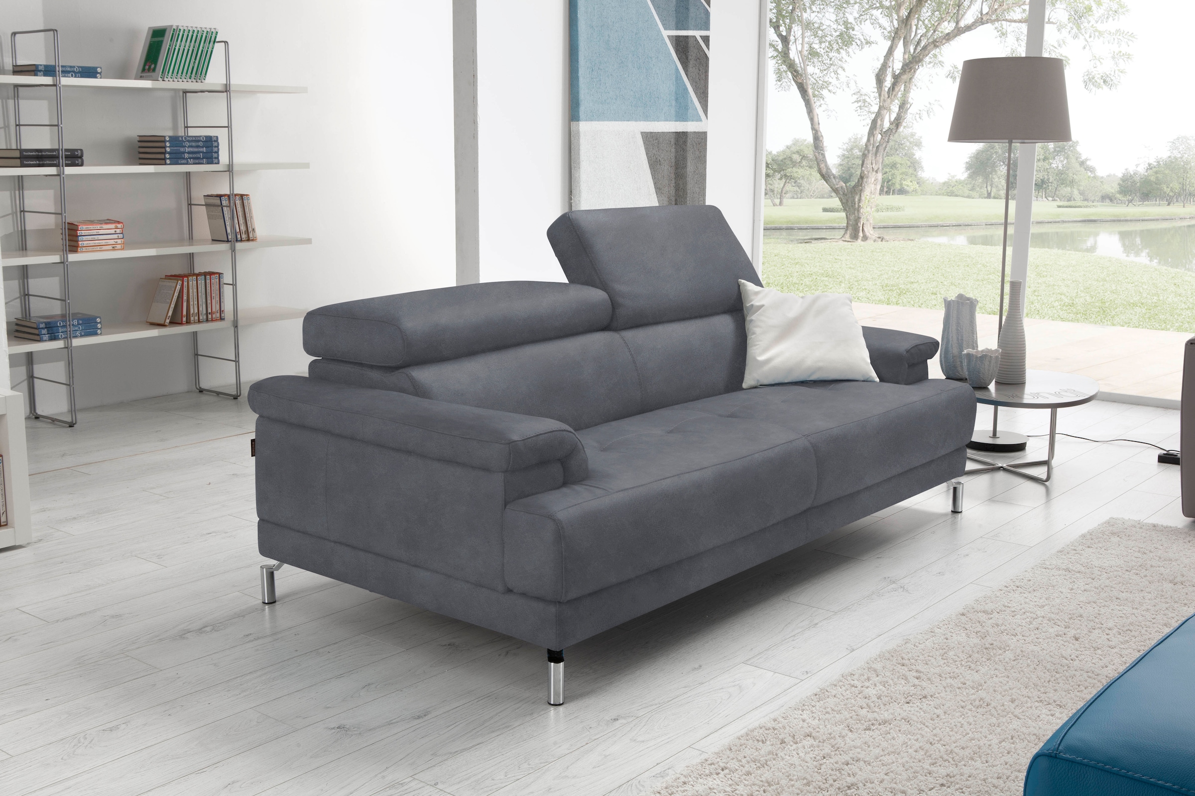 Egoitaliano 2,5-Sitzer »Soul, Design und Sitzkomfort auf hohem Niveau, tolle Details« inkl. Kopfteilverstellung für noch mehr Komfort, Designfuß