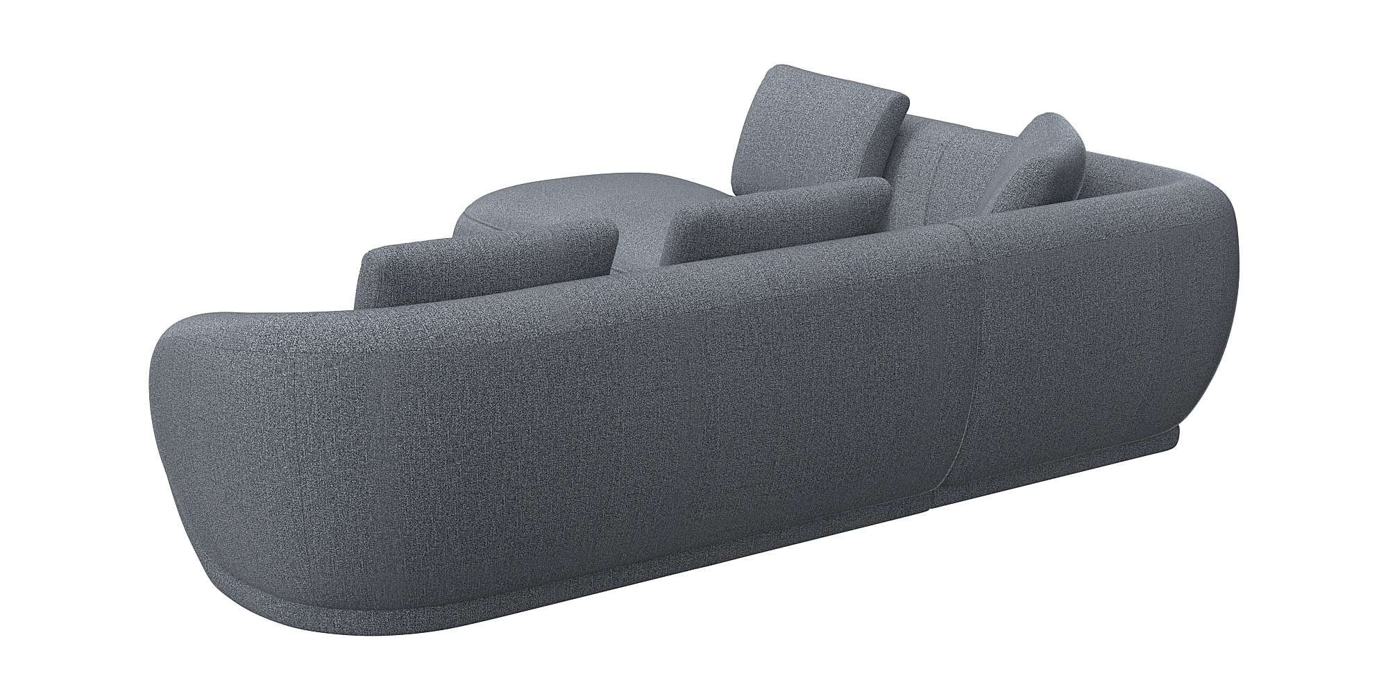 FLEXLUX Ecksofa »Torino, rund, L-Form, Sofa-Ecke mit Ottomane«, Modernes, organisches Sofa-Design, Kaltschaum, Wellenunterfederung
