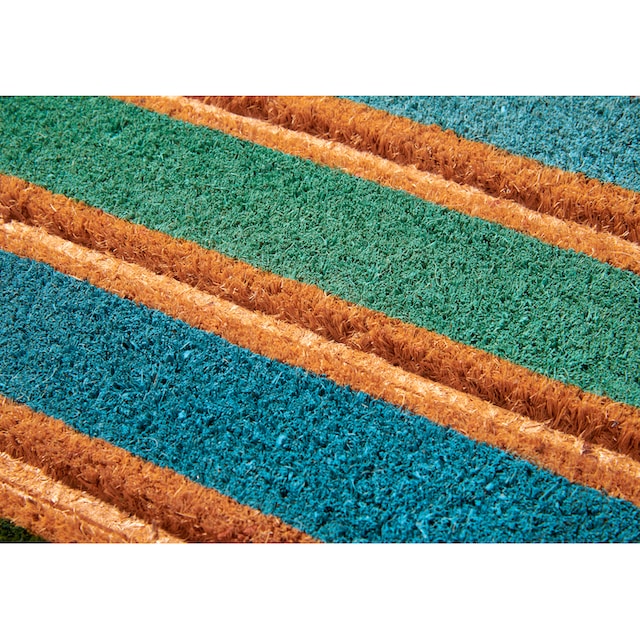 HANSE Home Fußmatte »Mix Mats Kokos Colorful Stripes«, rechteckig, Kokos,  Schmutzfangmatte, Outdoor, Rutschfest, Innen, Kokosmatte, Bunt