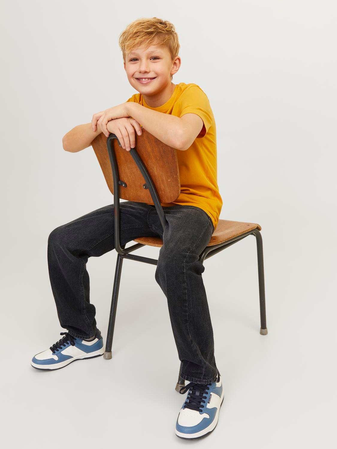 Jack & Jones Junior Loose-fit-Jeans »JJICHRIS bequem, pflegeleicht, mit Taschen«, Abriebeffekte, modisch, loose fit, Denim