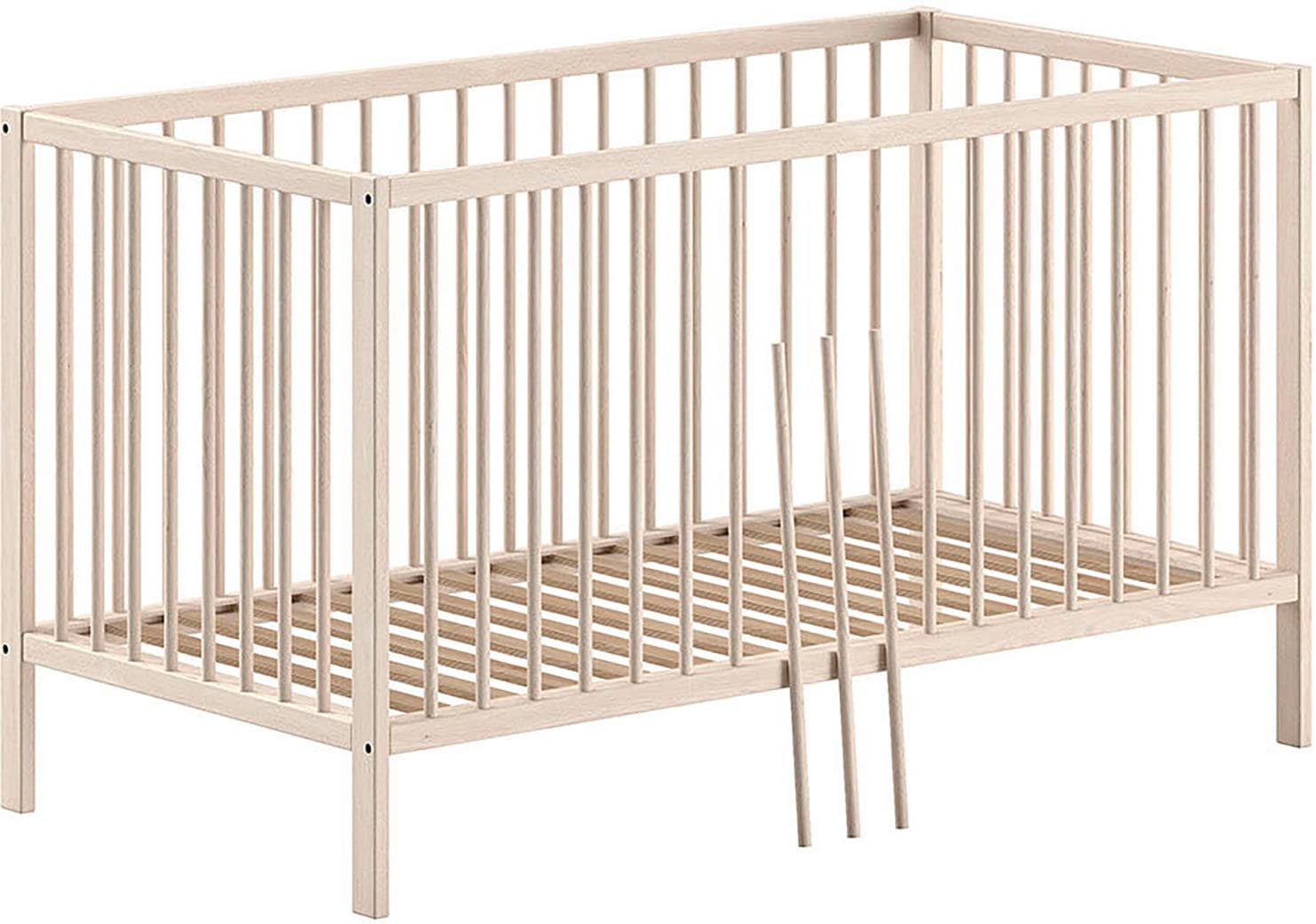Vipack Babybett »Dino 70/140 mit 3-fach verstellb. Lattenrost, inkl. 3 Schlupfsprossen«, aus massiver Buche, umbaubar zum Juniorbett, wahlweise in 3 Farben