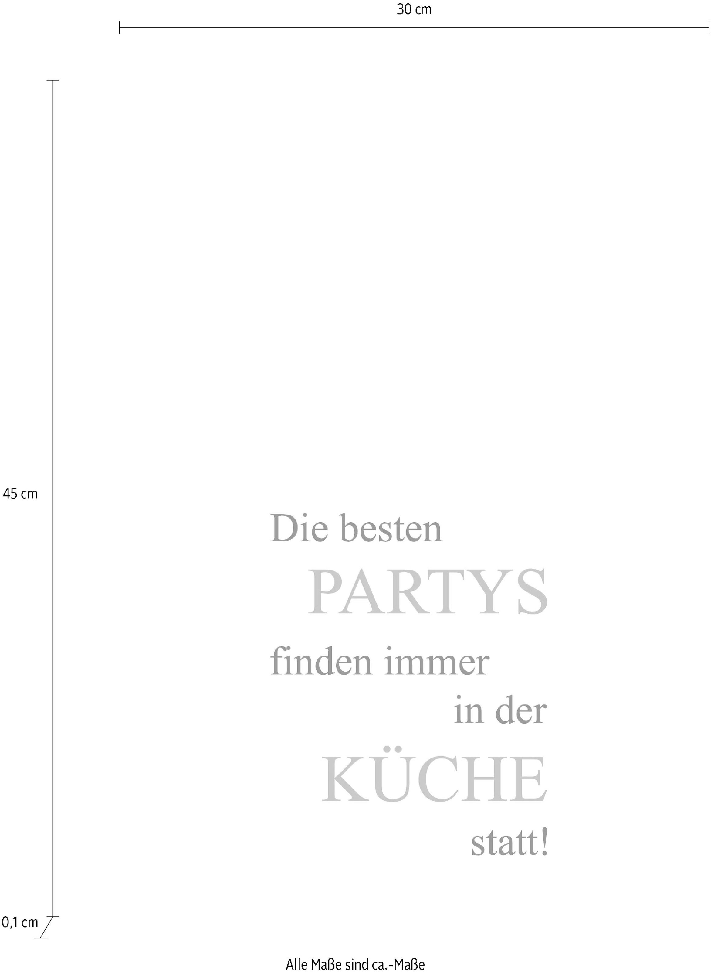 queence Wanddekoobjekt Küche«, auf Schriftzug und auf bestellen »Partys Raten Stahlblech