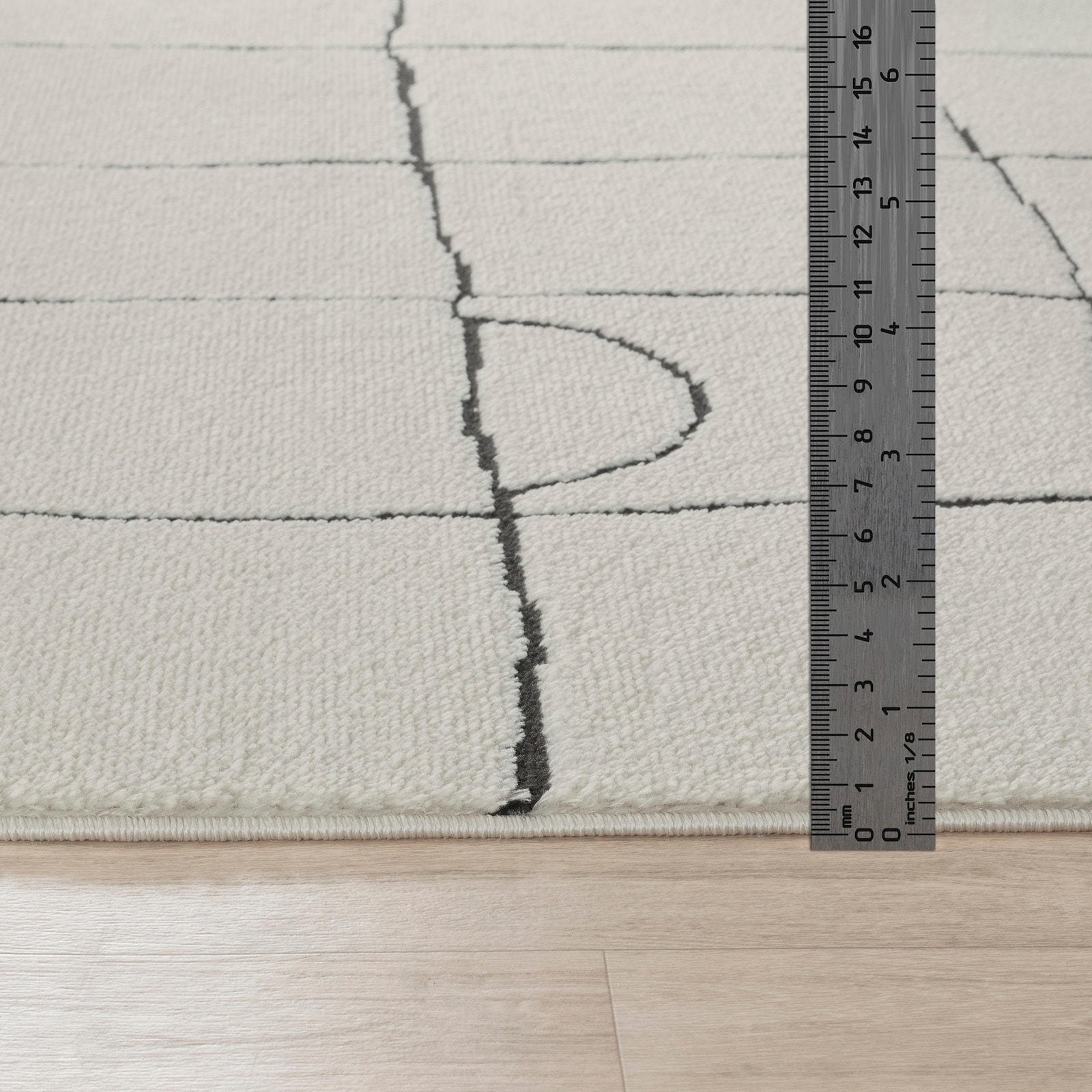 Livabliss Teppich »INCHON« rechteckig 14 mm Höhe Skandi Design, Modern Boho Kurzflor Wohnzimmerteppich, Schlafzimmer