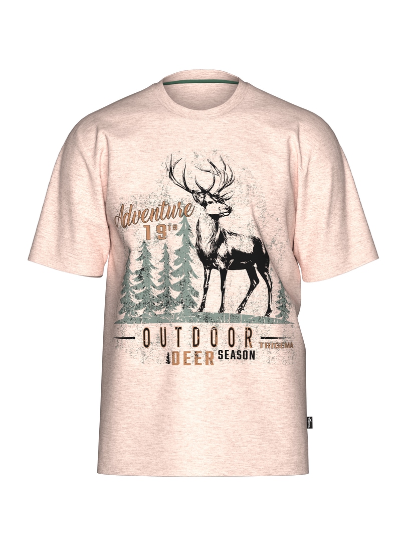 Trigema T-Shirt »TRIGEMA T-Shirt mit großem Hirsch-Printmotiv« 1 Stk. tlg.