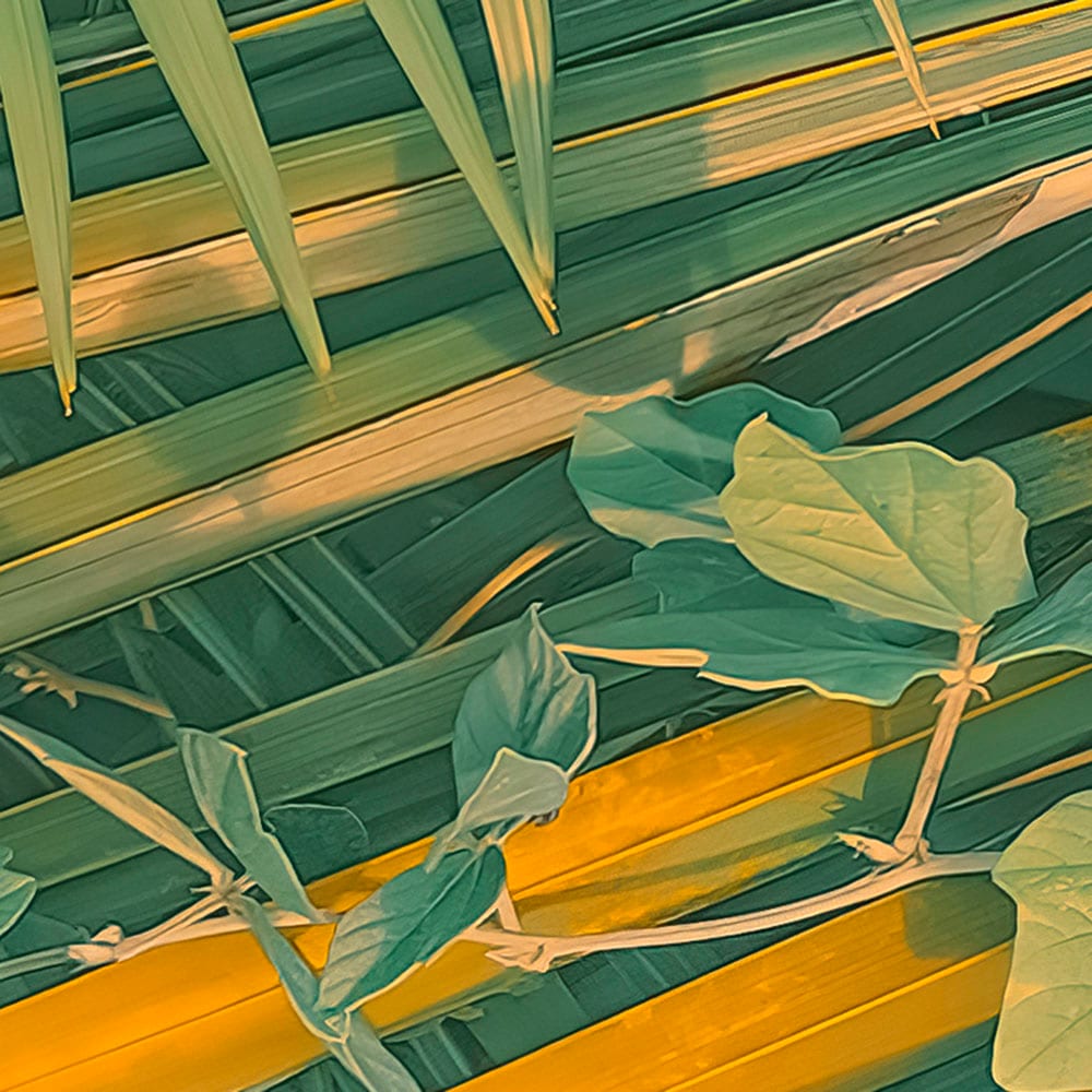 Komar Fototapete »Digitaldruck Vlies - Neon Fern - Größe 200 x 250 cm«, bedruckt, Wohnzimmer, Schlafzimmer