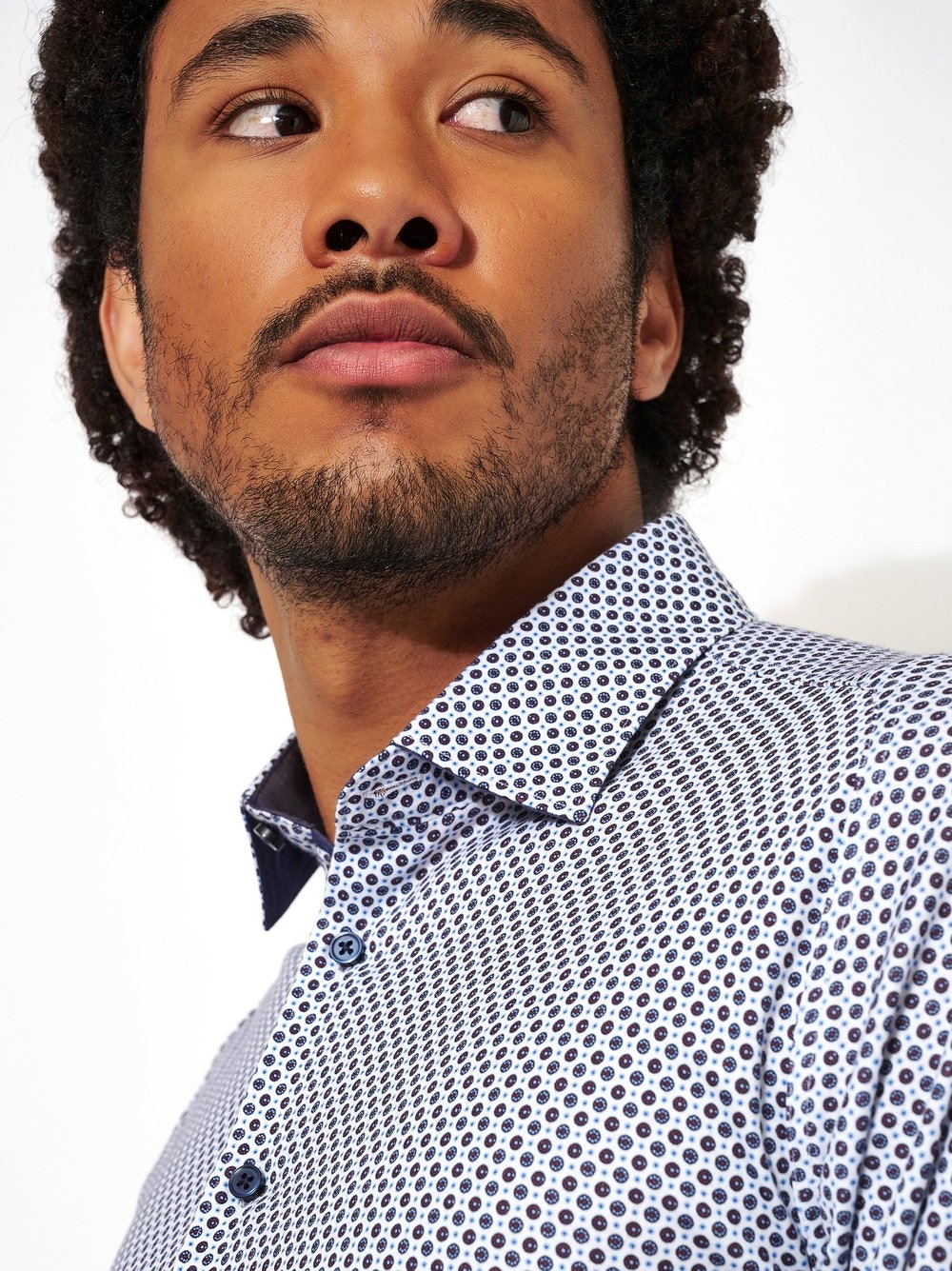 DESOTO Langarmhemd »Jerseyhemd Casual Kent langarm« Flexibler Stretch, mit Minimal Print, Kentkragen