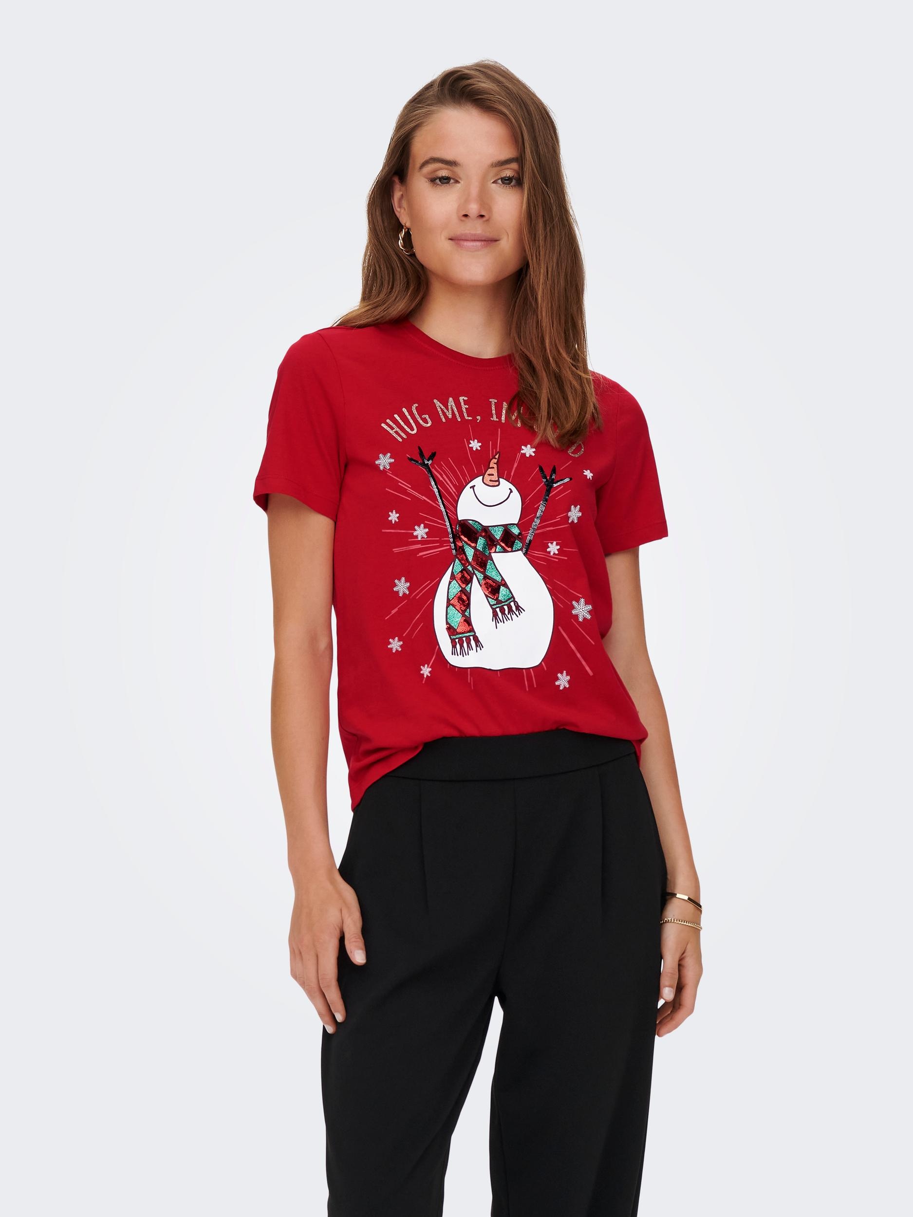 ONLY Rundhalsshirt »ONLXMAS YRSA CHRISTMAS REG S/S TOP JRS«