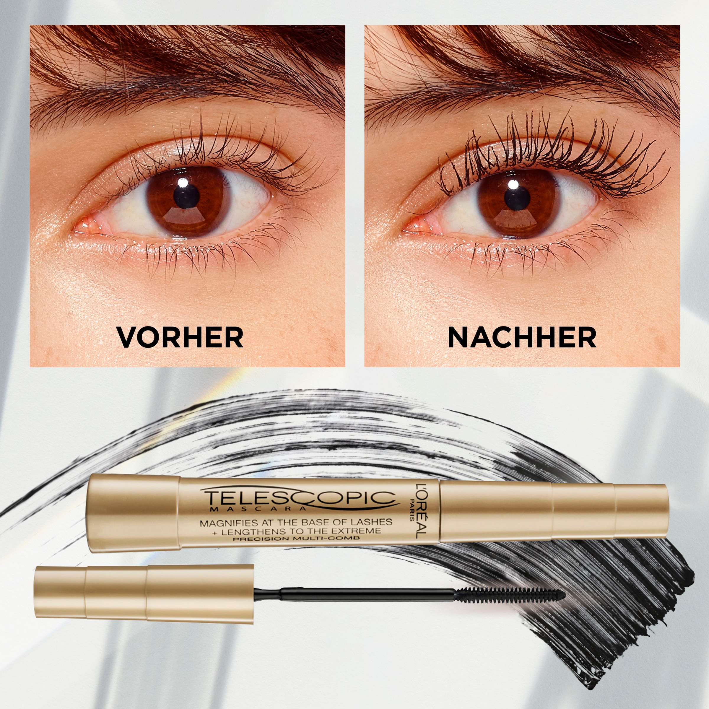L'ORÉAL PARIS Mascara »False Lash Telescopic Gold Mascara«, mit flexibler Bürste