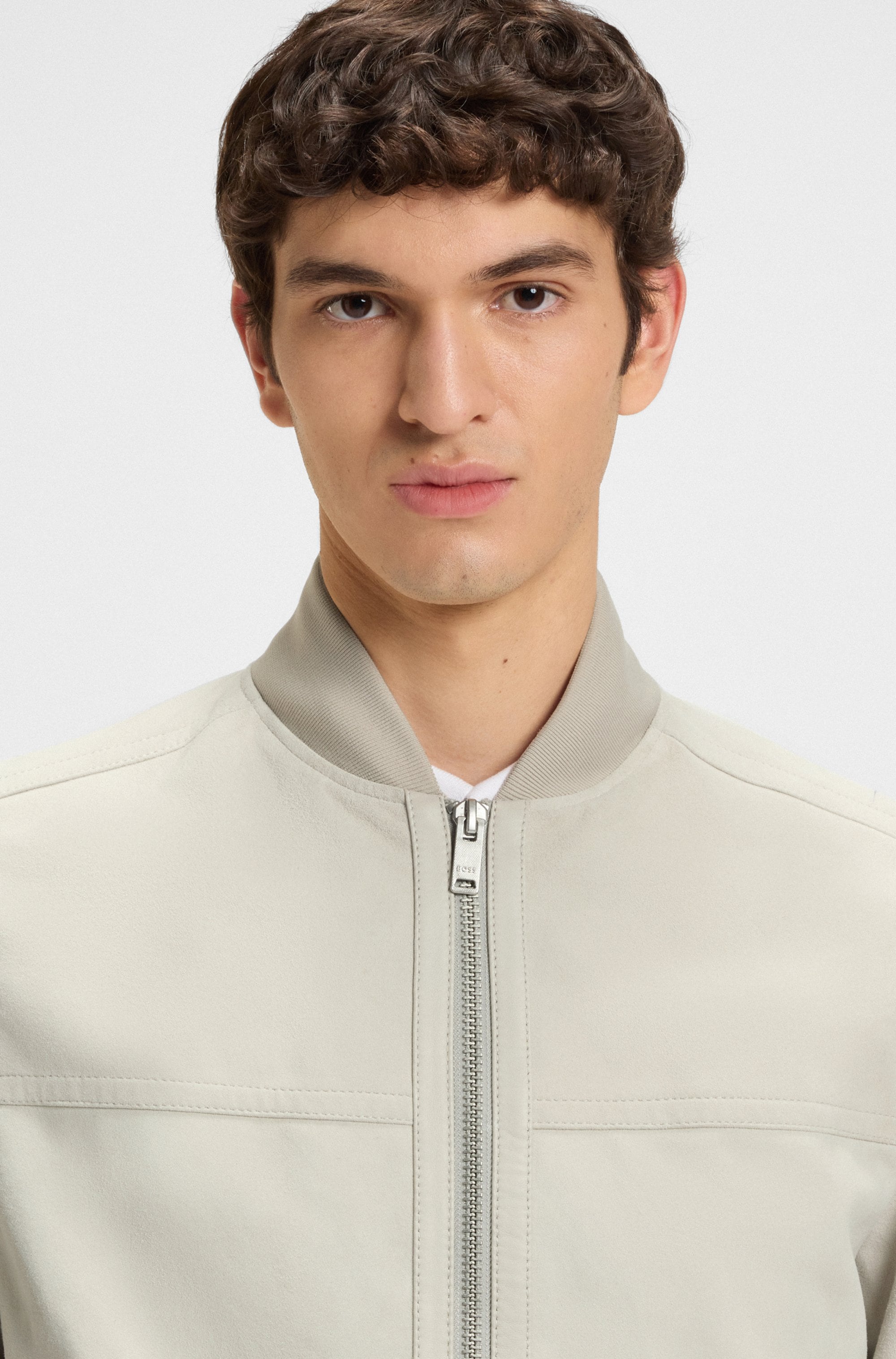 BOSS ORANGE Lederjacke »Johice«, aus weichem Ziegennappaleder