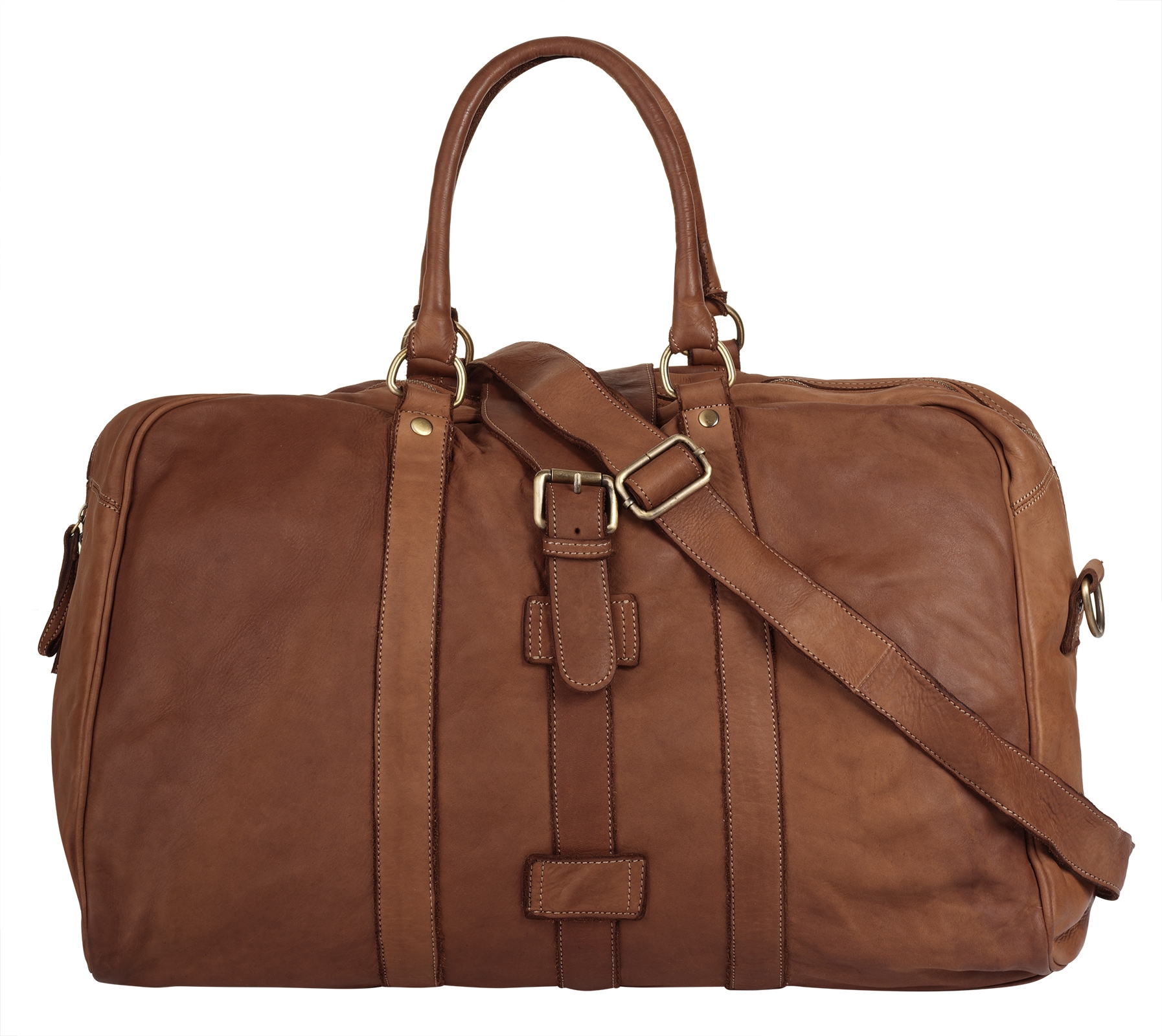 Reisetasche, echt Leder, Made in Italy