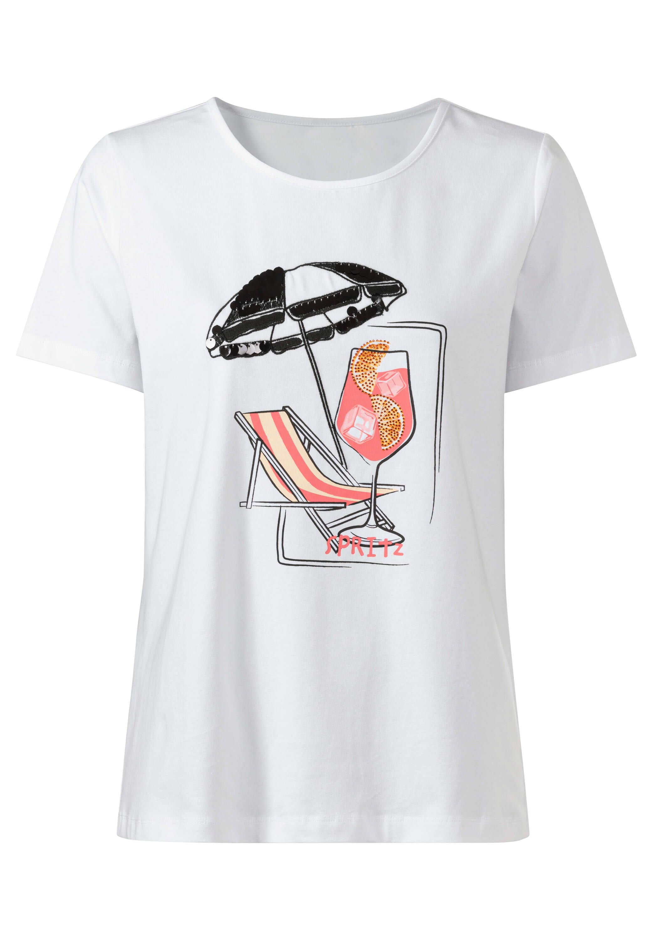 heine T-Shirt »T-Shirt Kurzarmshirt mit Pailletten und Glitzersteinen«