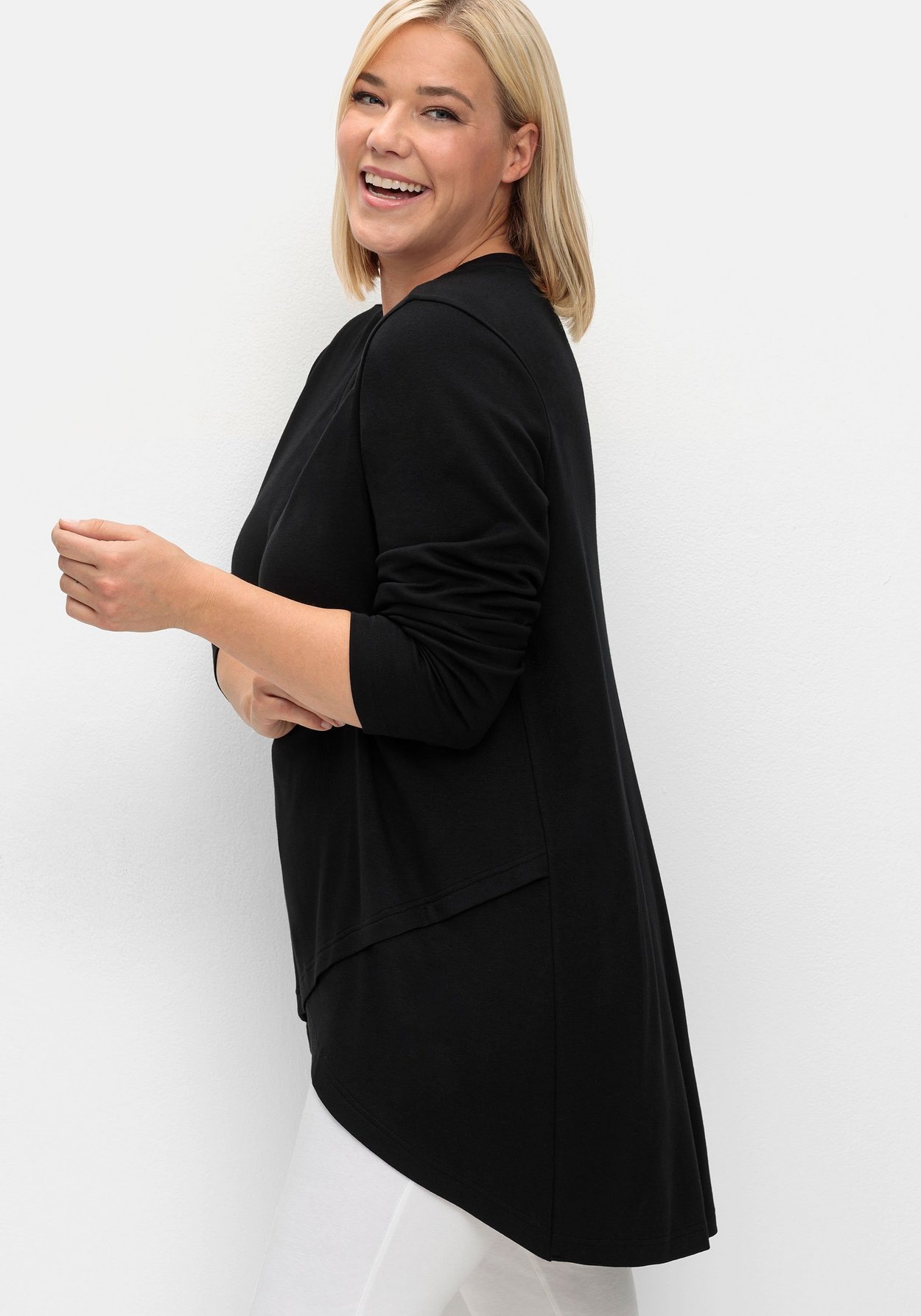 Sheego Longshirt »Longshirt in Wickeloptik, in leichter A-Linie«