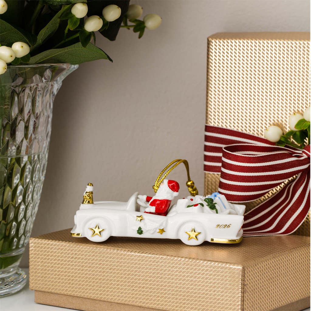 Villeroy & Boch Weihnachtsfigur »Ornamente Cadillac 2026 Christmas Classics 5,3 x 11,7 x 4,8 cm 6er Set weiß-gold« Nur Dekoration