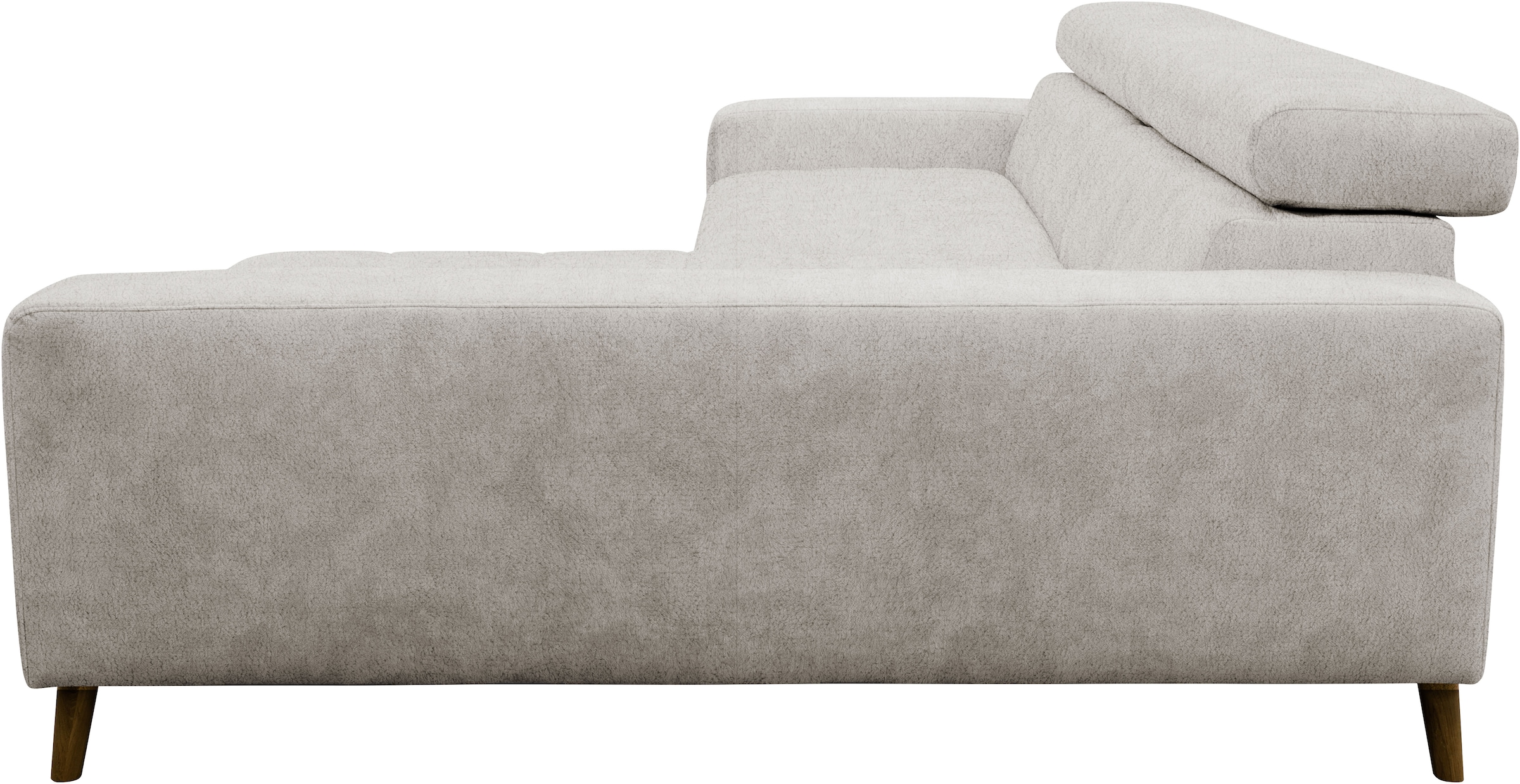 OTTO home Ecksofa »Greve 248 x 172 cm mit Steppungen, für gängige Saugroboter geeignet« Kopfteile verstellbar, aus pflegeleichtem, weichem Luxus-Microfaser
