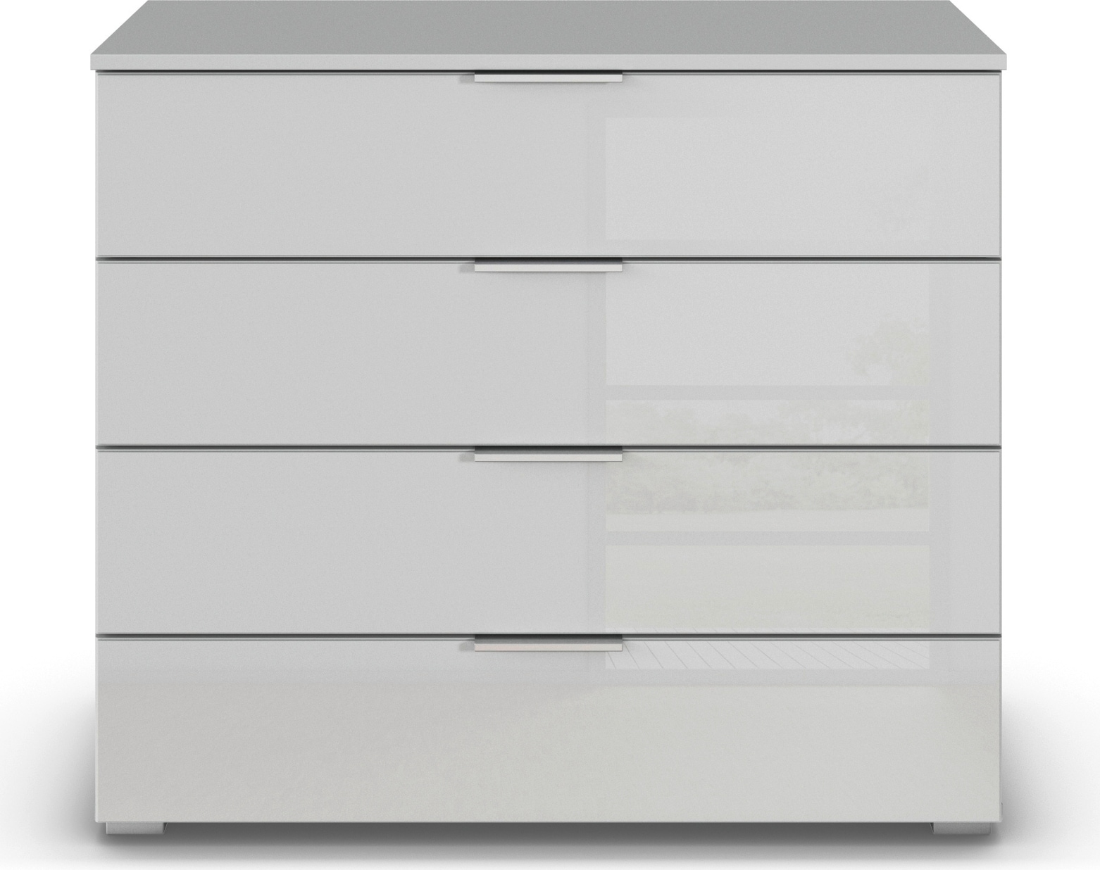 rauch Schubkastenkommode »Sideboard Schubladenkommode Schubladenkommode AGORDO mit Glasfront«, (in zwei Griff-Farben), Breite 93 cm mit 4 großen Schubladen für viel Stauraum MADE IN GERMANY