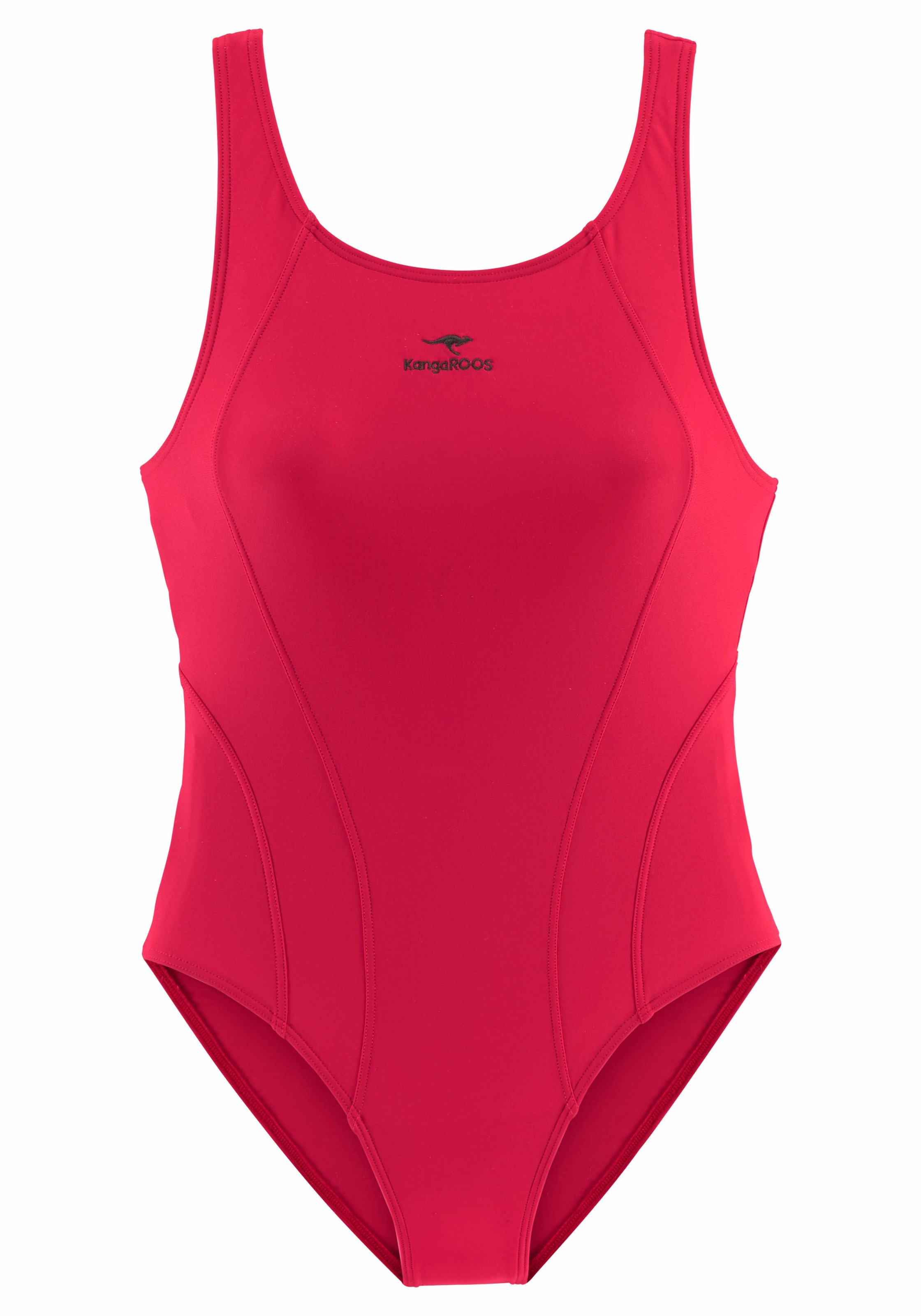 KangaROOS, Damen, Badeanzug mit Unterbrustgummi, sportlich, mit Ringerrücken, rot, N-Gr, 40 - N-Gr, rot, Badeanzug mit Ringerrücken