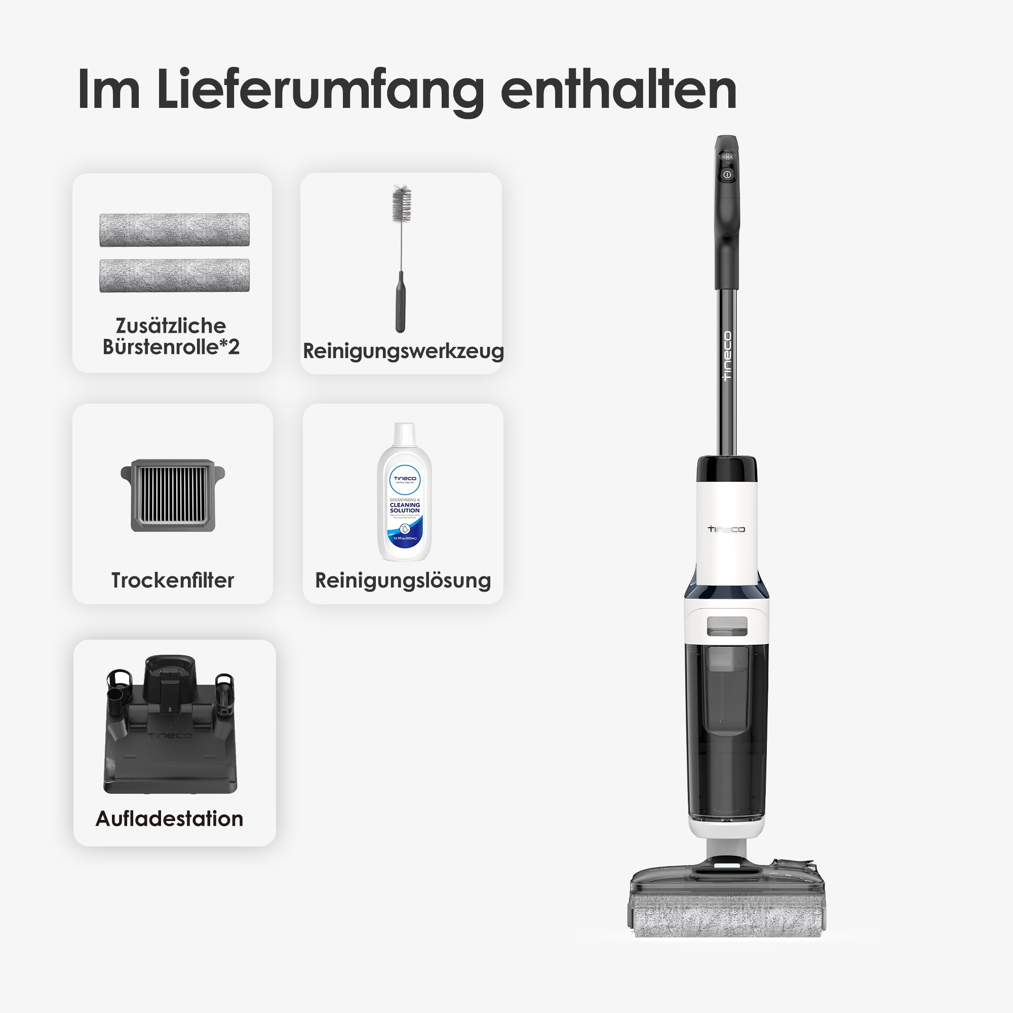 Tineco Nass-Trocken-Sauger »Floor One S5 Stretch Extreme, 180° Neigung, Selbstreinigung,«, 40 Min Akku, automatische Anpassung der Saugleistung, Tierhaarfilter