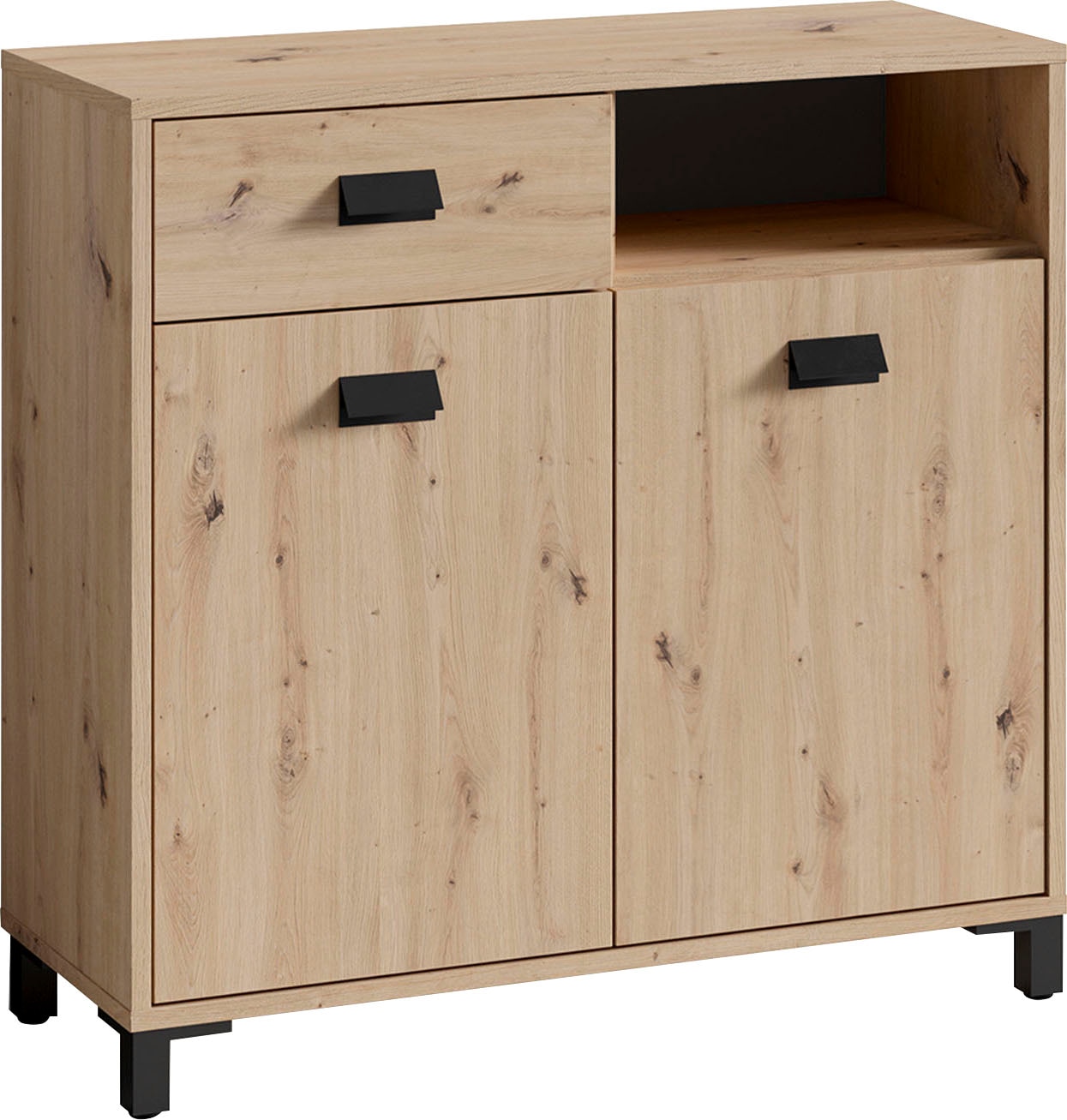 byLIVING Badkommode "Wellness" 80cm Badezimmer Kommode mit Metallgriffen und viel Stauraum