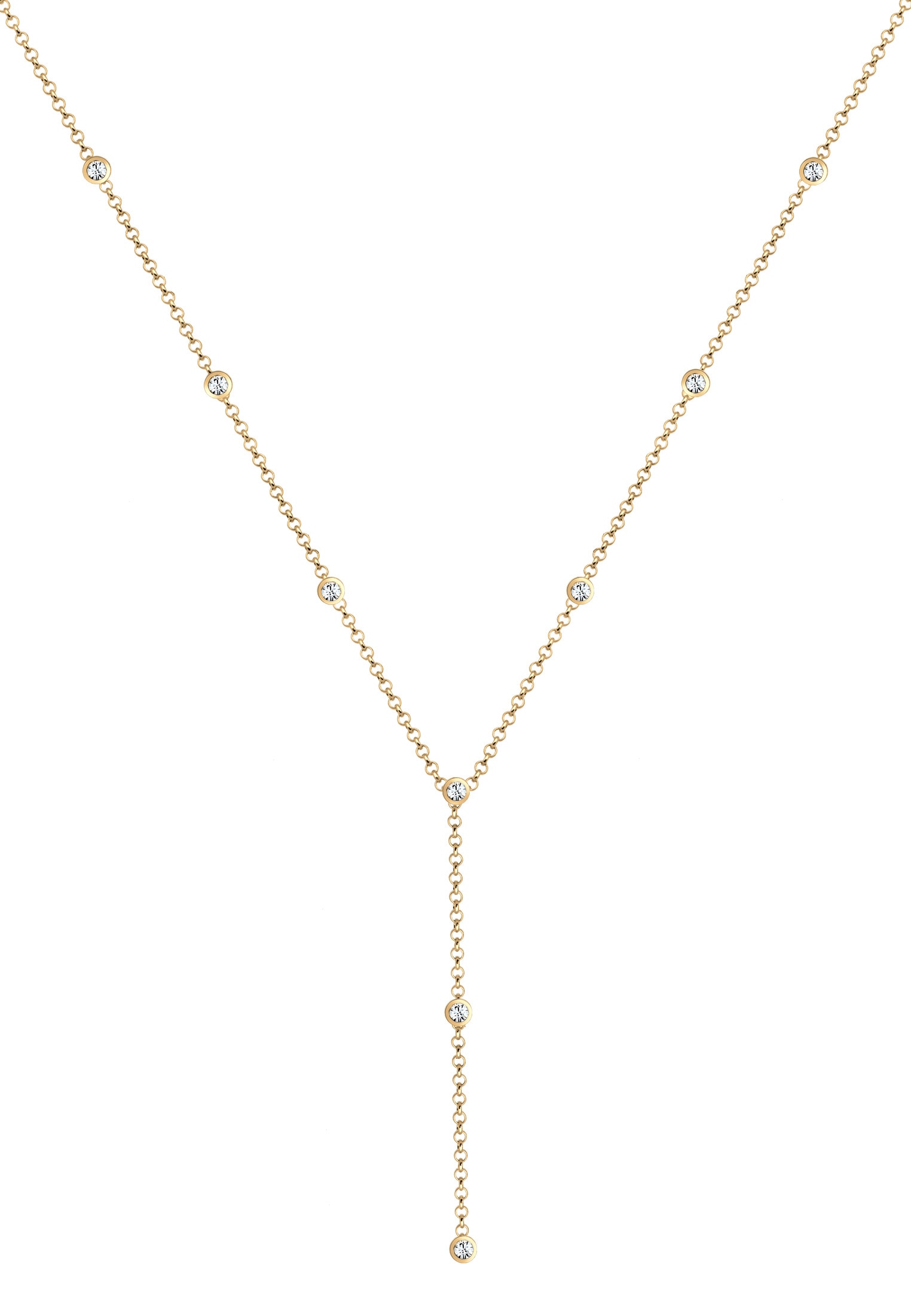 Elli Y-Kette »Halskette Y-Kette mit Kristalle in 925 Silber«