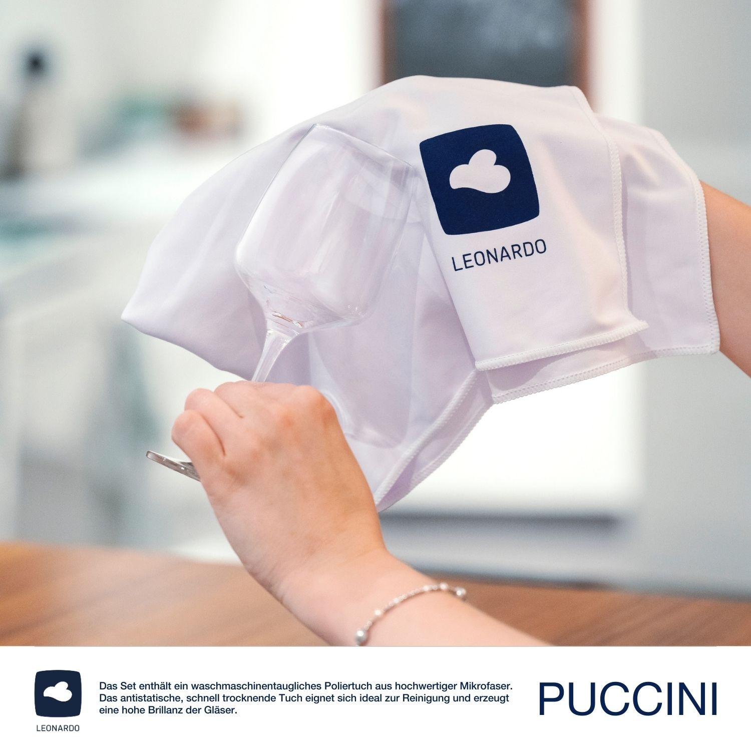 LEONARDO Weißweinglas »Gläser-Set PUCCINI + Poliertuch, 7-teilig« 6 Weisswein Gläser, 560 ml, mit Poliertuch