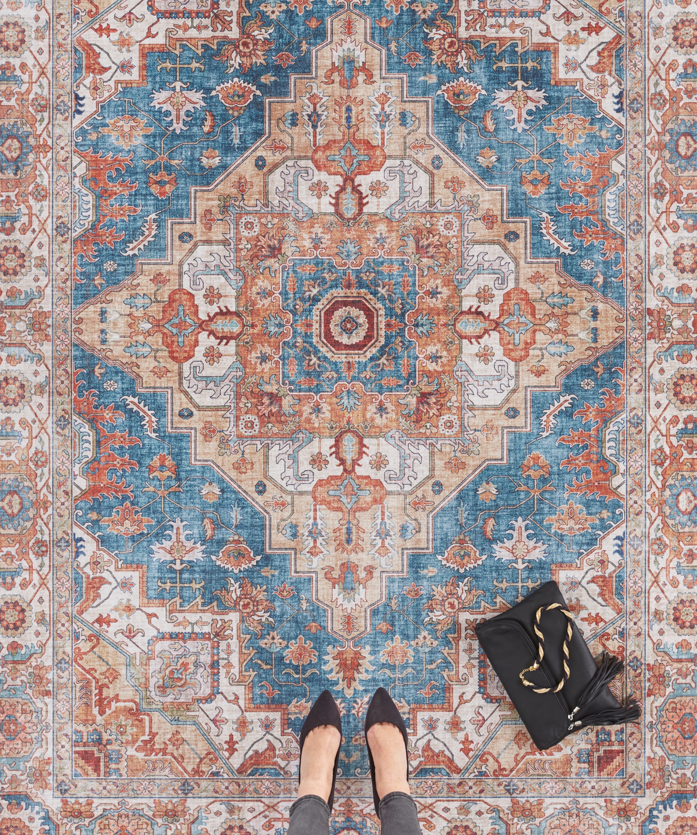 NORTHRUGS Teppich »Sylla«, rechteckig, 5 mm Höhe, Orientalisch, Läufer, Vintage, Wohnzimmer, Schlafzimmer, Esszimmer
