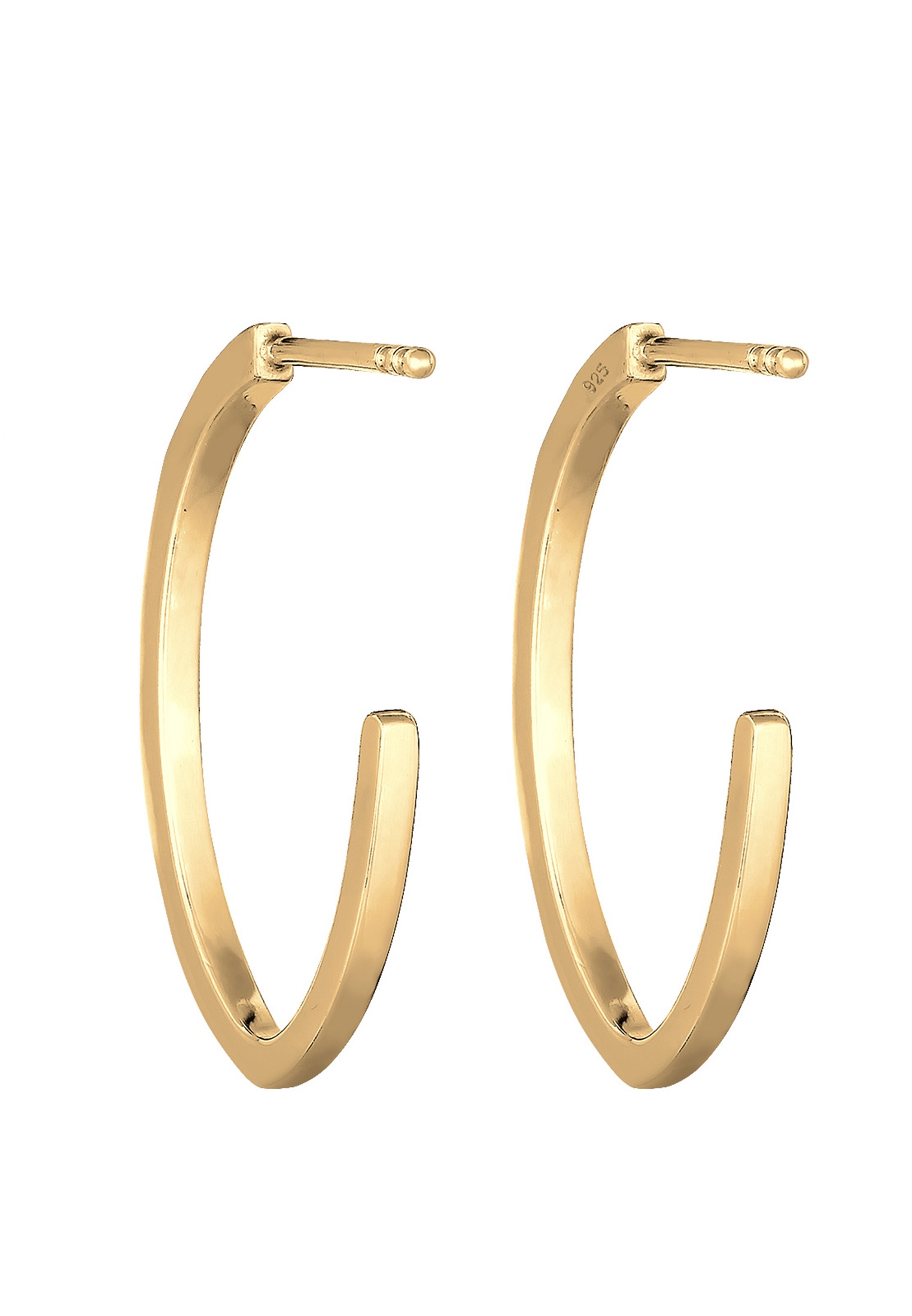 Elli Paar Creolen »Ohrringe Creolen Ohrstecker oval 925 Sterling Silber«