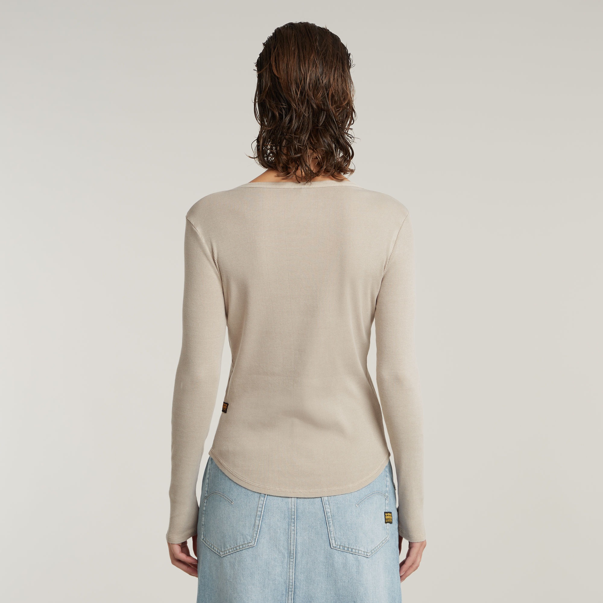 G-STAR Langarmshirt »Deep v slim«, mit Knopfverschluss