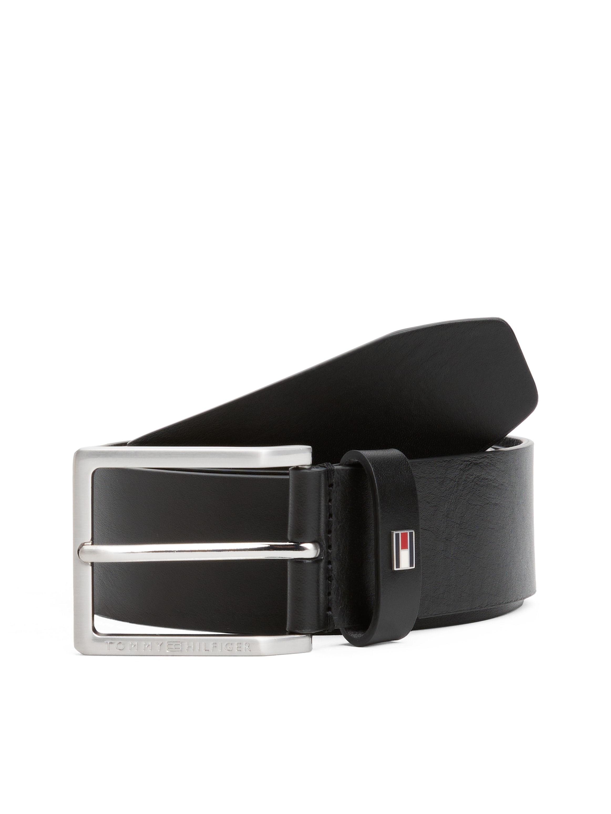 Tommy Hilfiger Ledergürtel »ADAN 3.5 EXT«, Metalllogopatch, Einfachdornschnalle