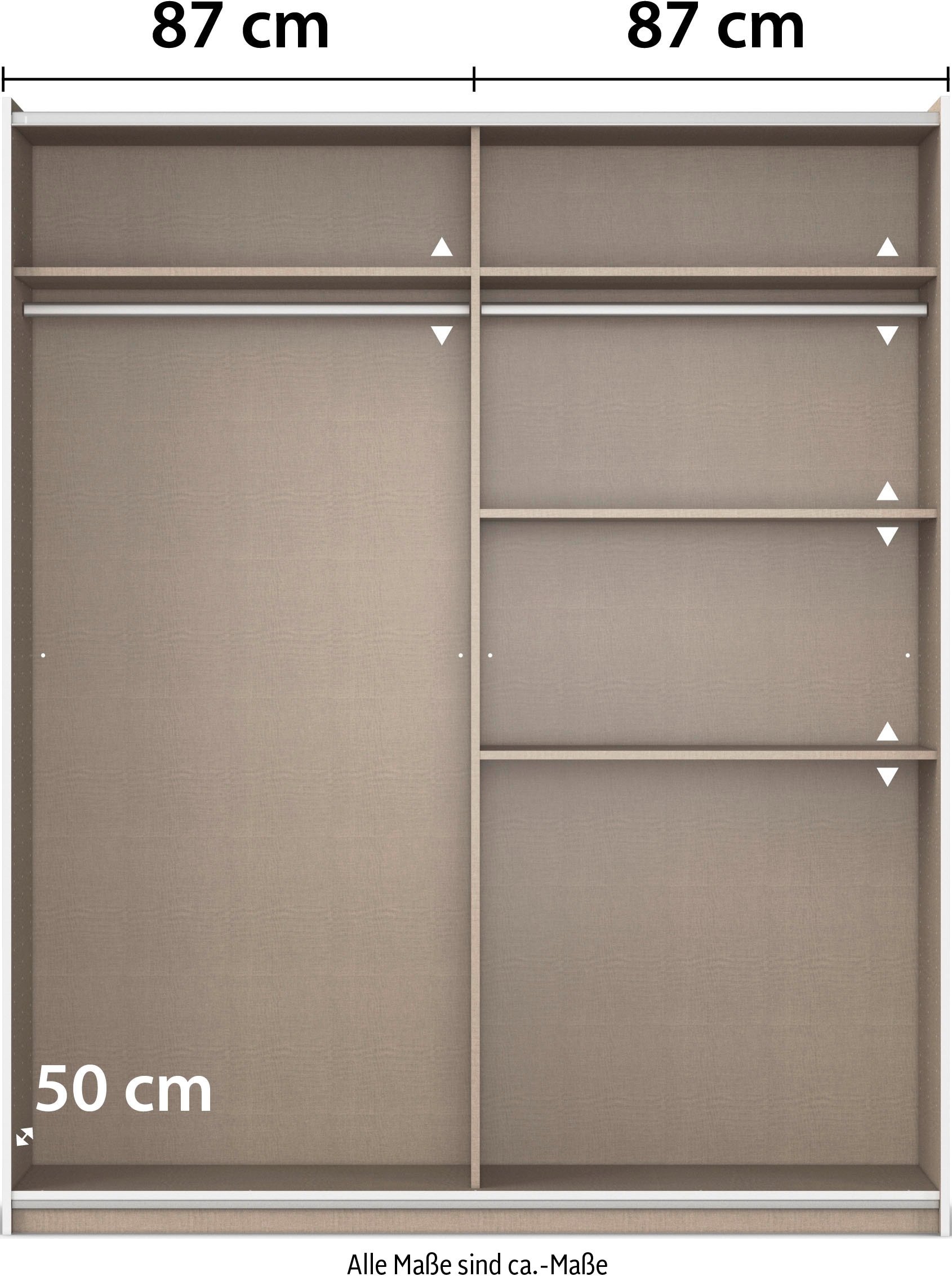 rauch Schwebetürenschrank »AURELIO Kleiderschrank Garderobe TOPSELLER OTTO´s CHOICE«, 3 verschiedene Ausstattungsvarianten Griffe aus Metall MADE IN GERMANY